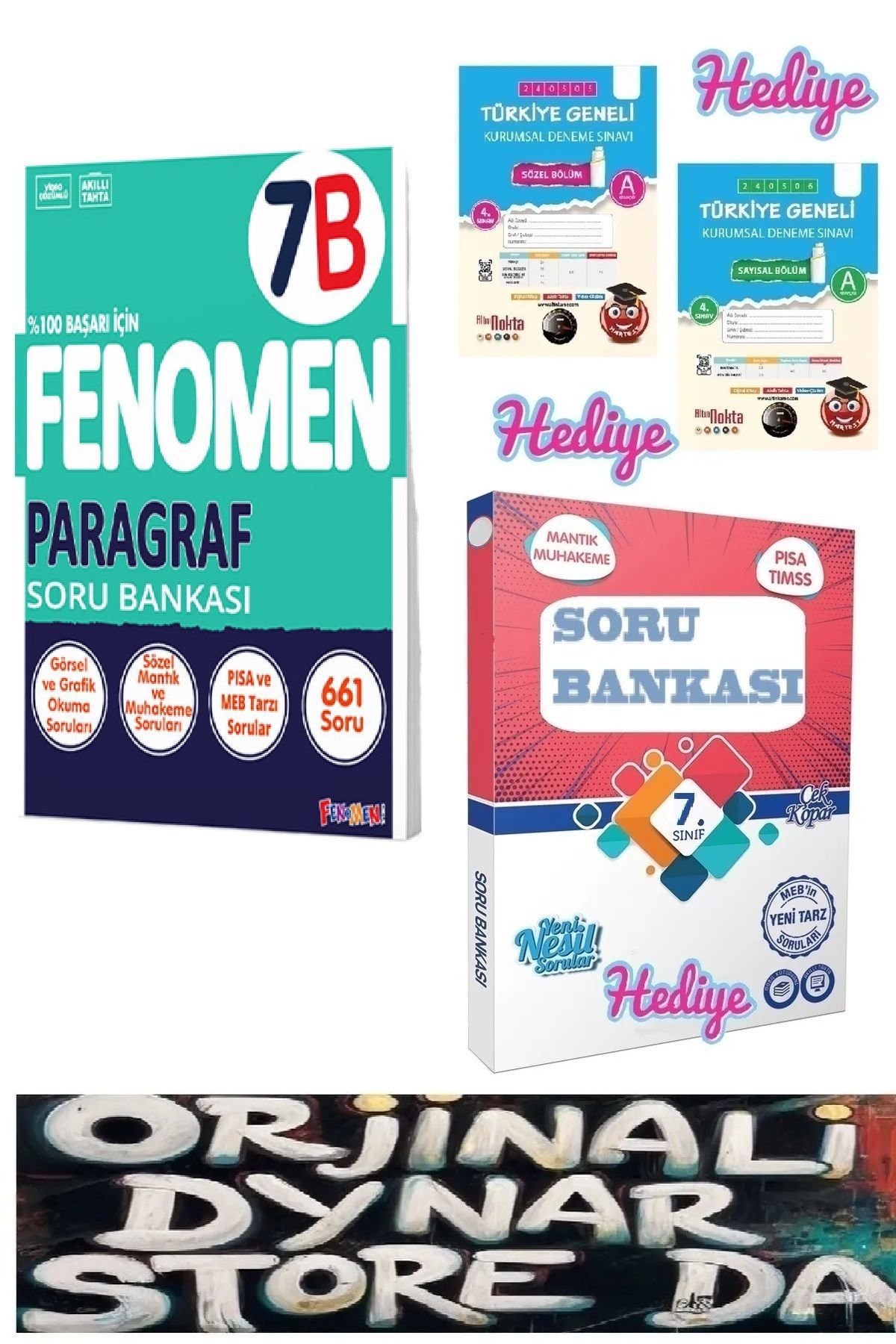 Fenomen Yayıncılık FENOMEN 7.SINIF PARAGRAF (B) SORU BANKASI ve (ilave soru bankası + nartest deneme hediye)