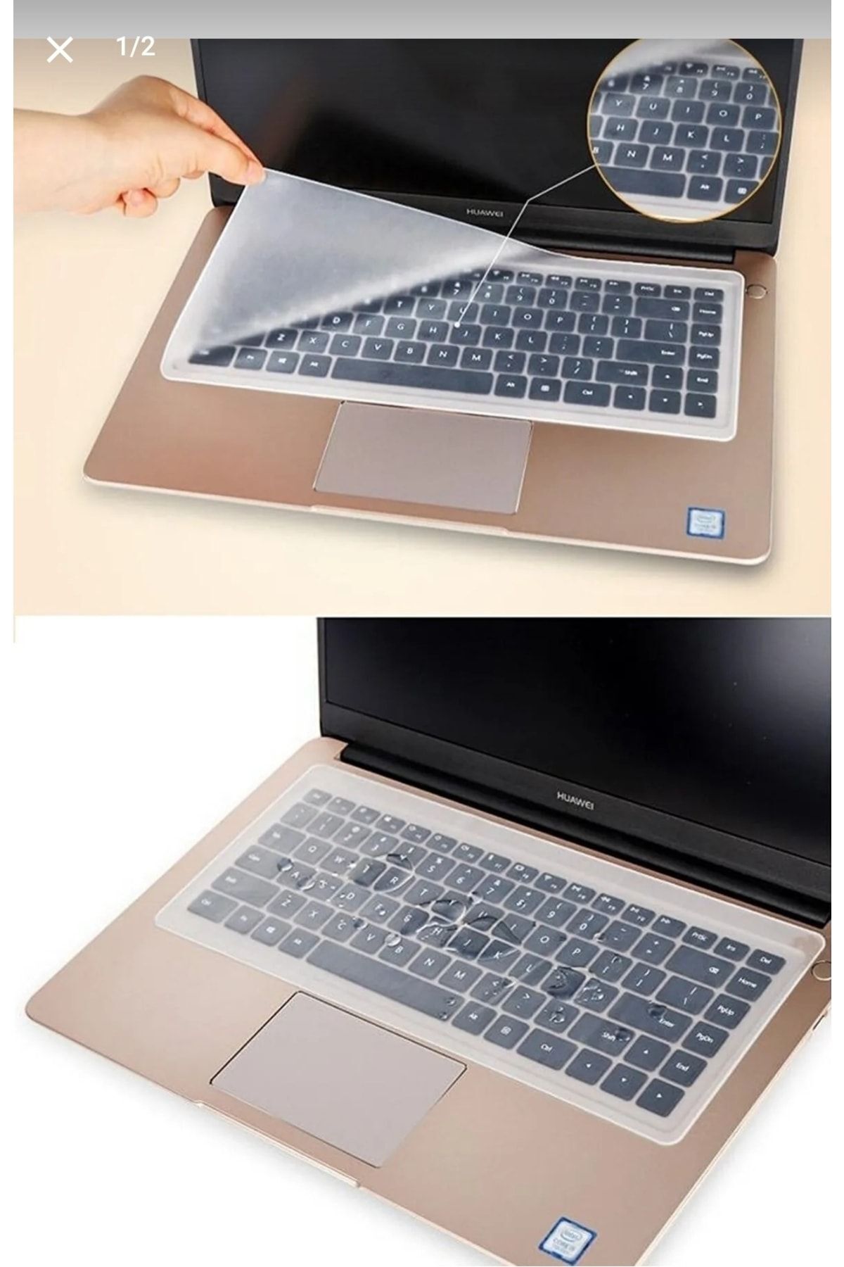 emrebilisim 5 Adet Şeffaf Silikon Notebook Laptop Klavye Koruyucu Anti-toz Ve Su Geçirmez 15,6 Inç 17,3inç