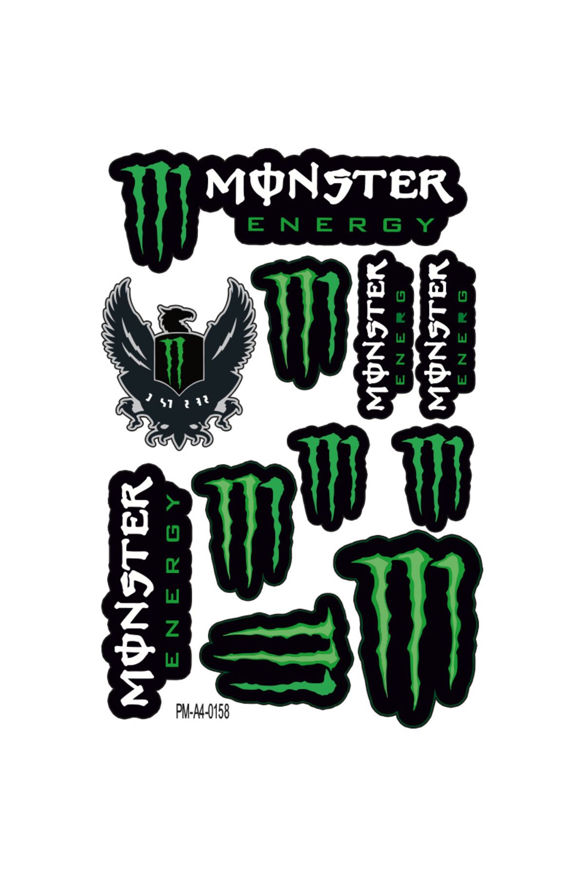 PROMOT MONSTER EKİPMAN KASK MOTORSİKLET GRENAJ OTO BİSİKLET STİCKER SETİ 02