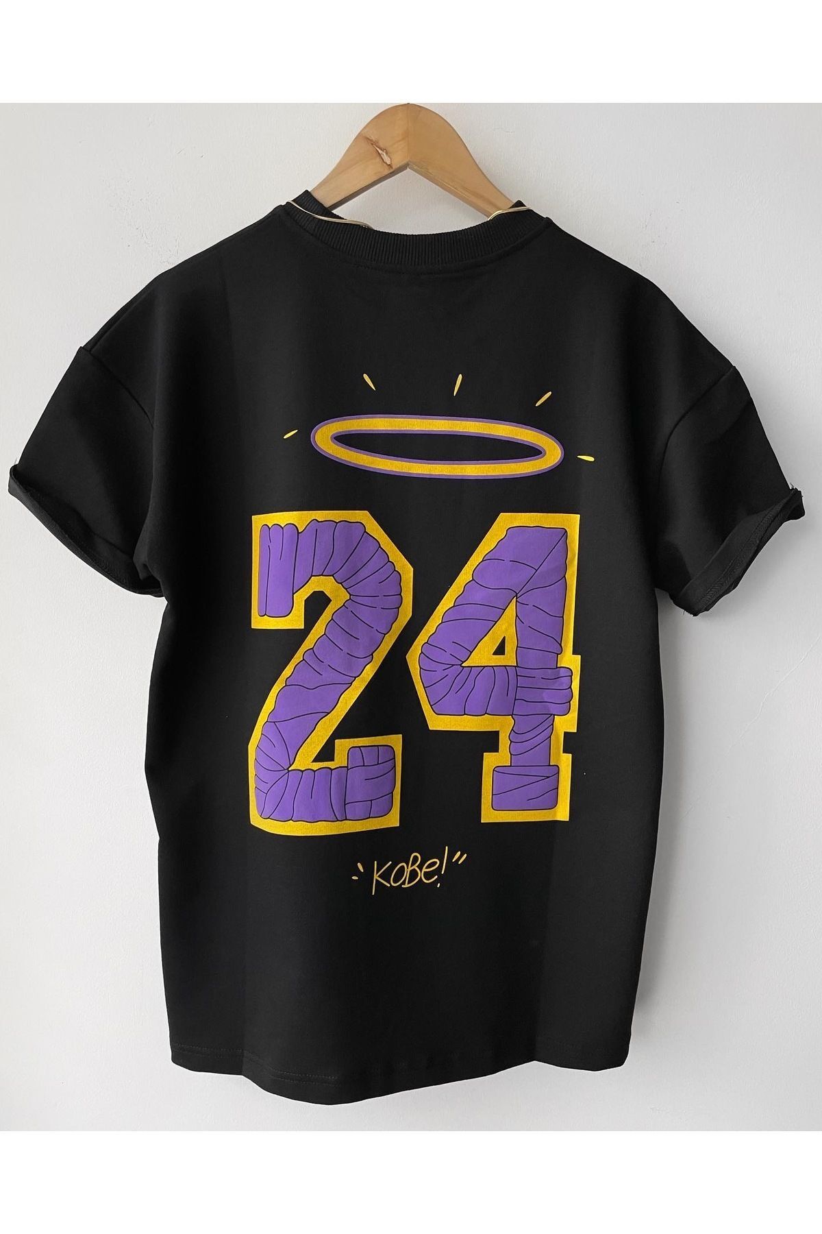 Genel Markalar Çocuk Erkek Kobe Oversize Baskılı Pamuklu Bisiklet Yaka Kısa Kollu T-shirt