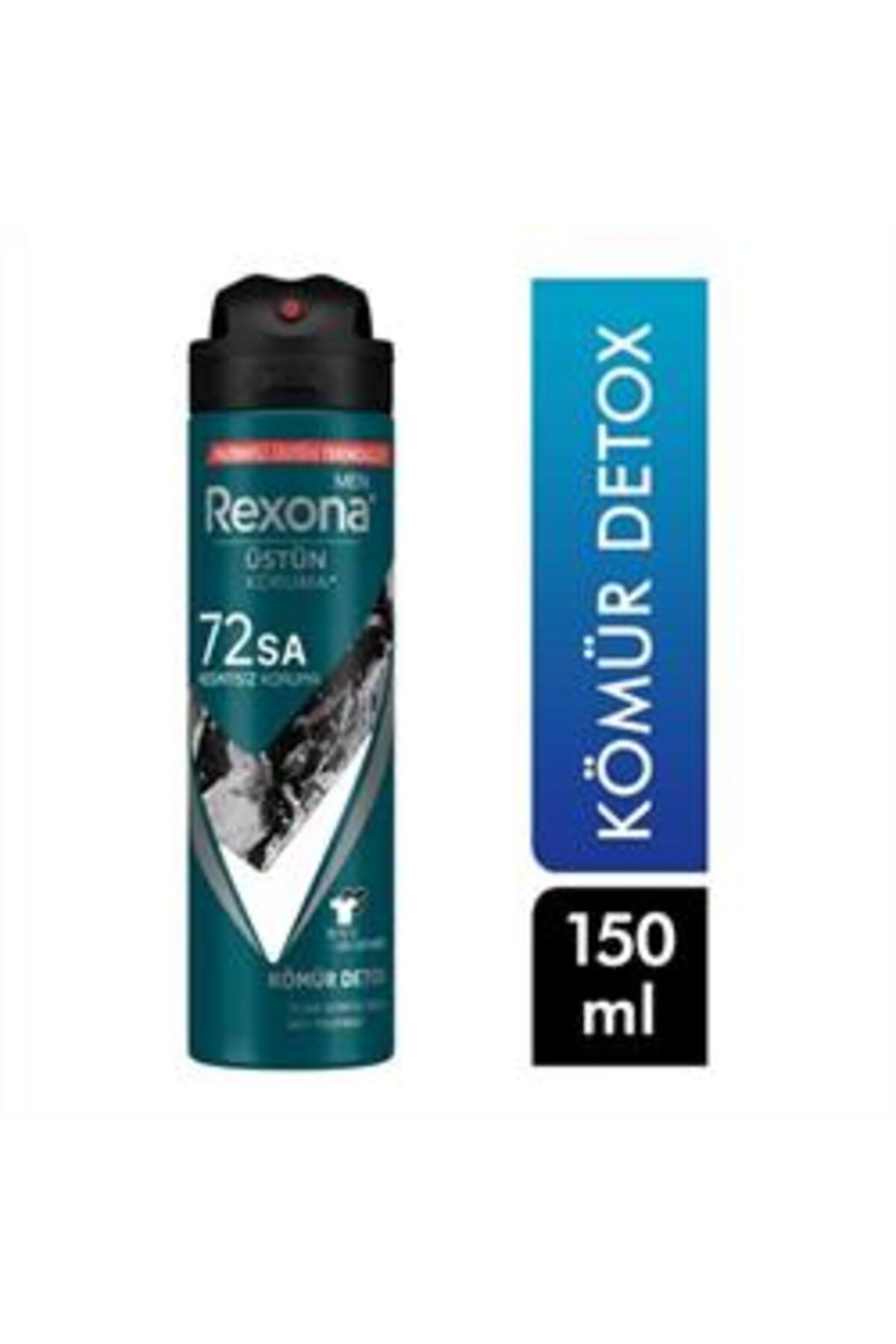 Rexona ( KİL MASKESİ HEDİYE ) Rexona Men Sprey Deodorant Kömür Detox 150ml ( 1 ADET )