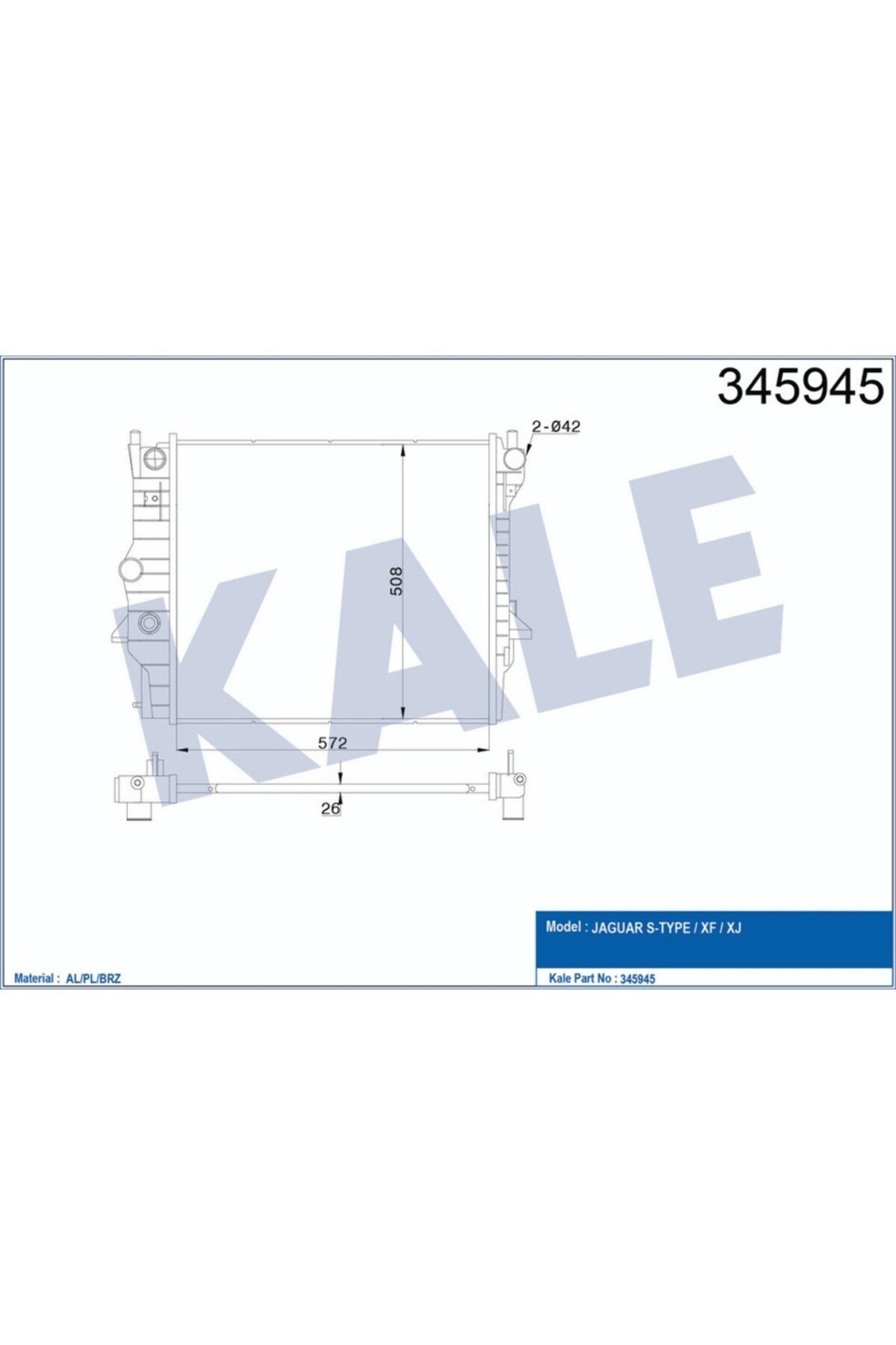 Radyatör Jaguar S Type 1999-2007 Xf 2008-2015 Xj 2003-2009 504647283