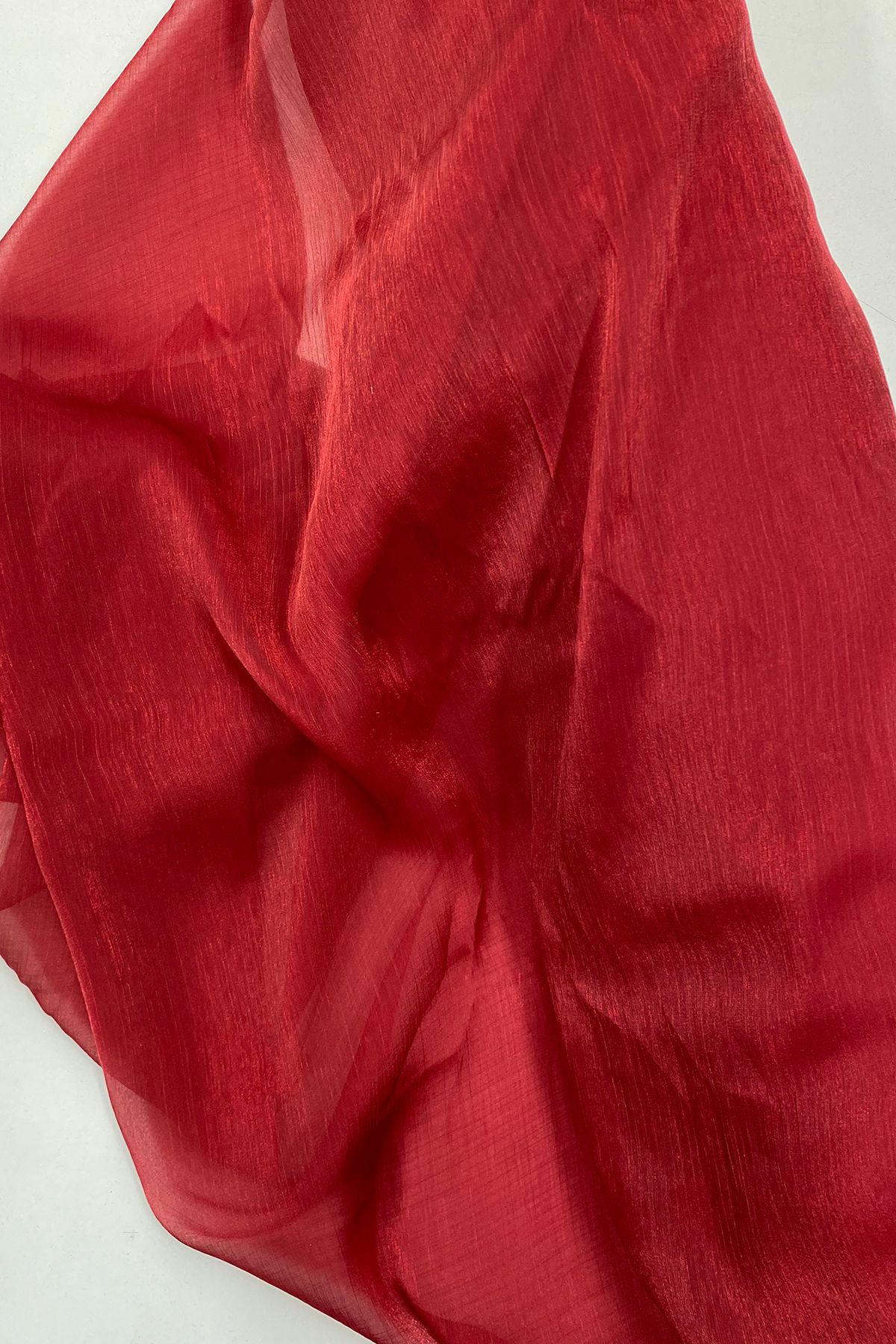 Royaleks Abiye Elbiselik Işıltılı Tül Cam Organze Kumaş Açık Bordo