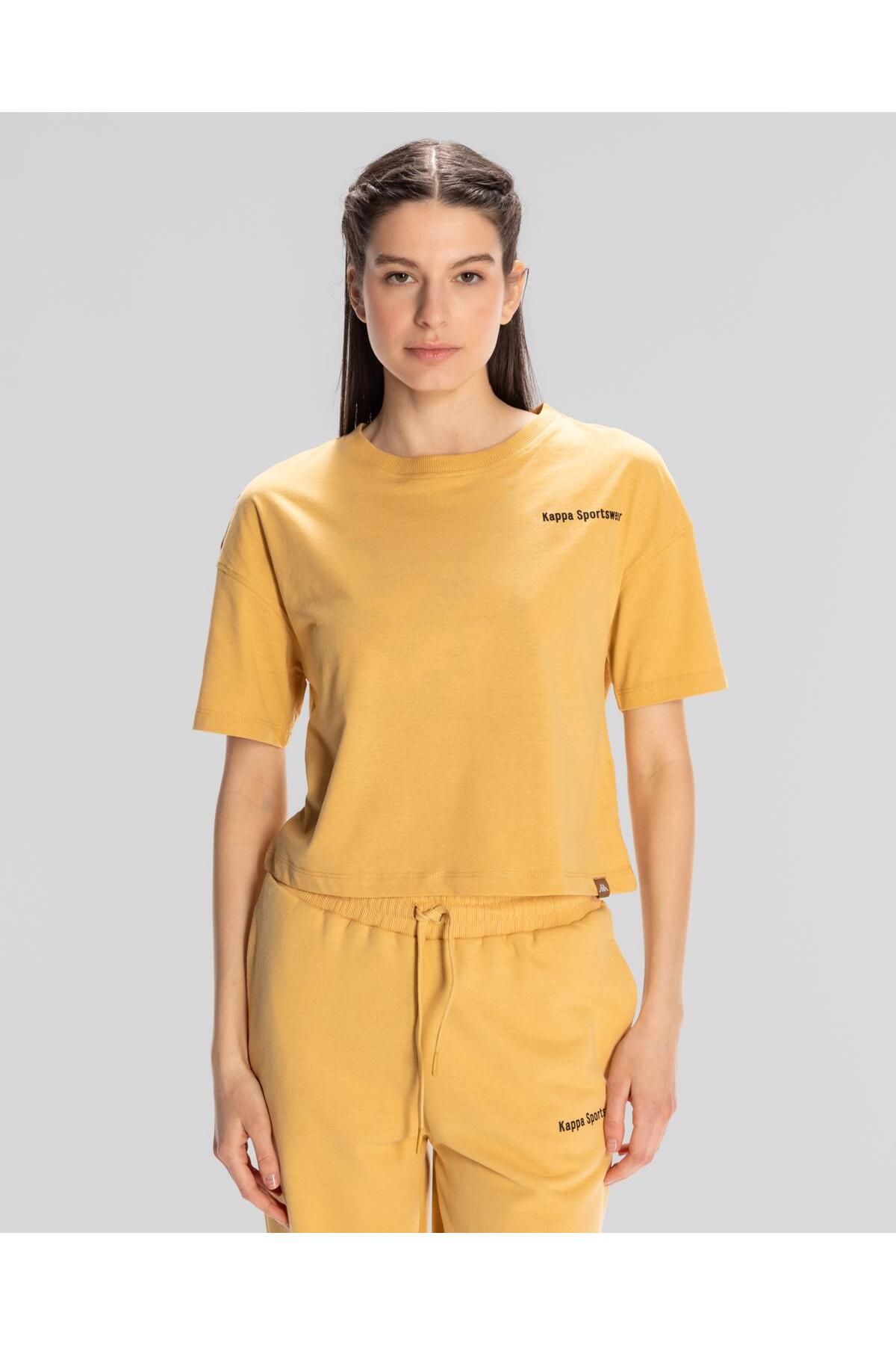Kappa Authentic Jessa-woman-t-shirt Kadın Bej Regular Fit Tişört