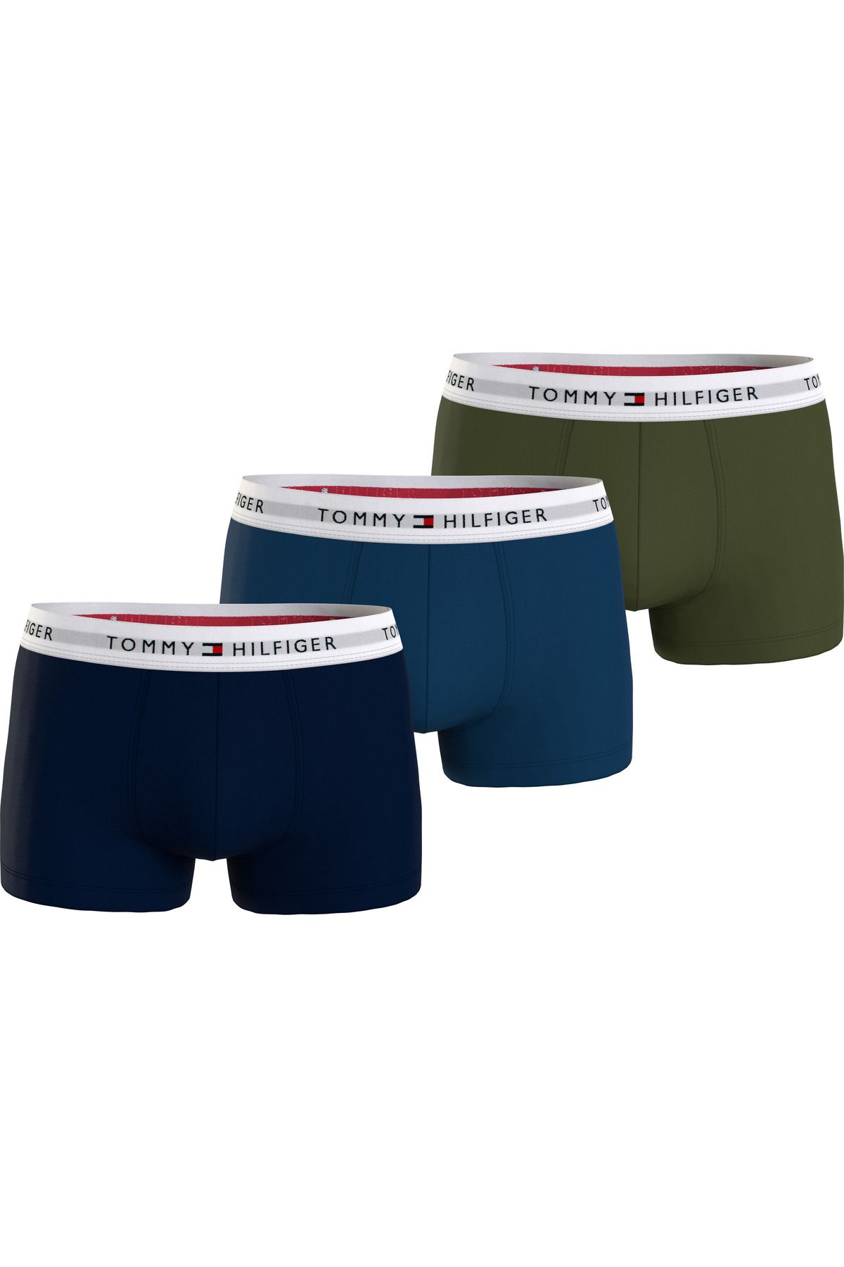 Tommy Hilfiger Erkek Marka Logolu Elastik Bantlı Günlük Kullanıma Uygun Lacivert-yeşil-mavi Boxer Um0um02761-0sr