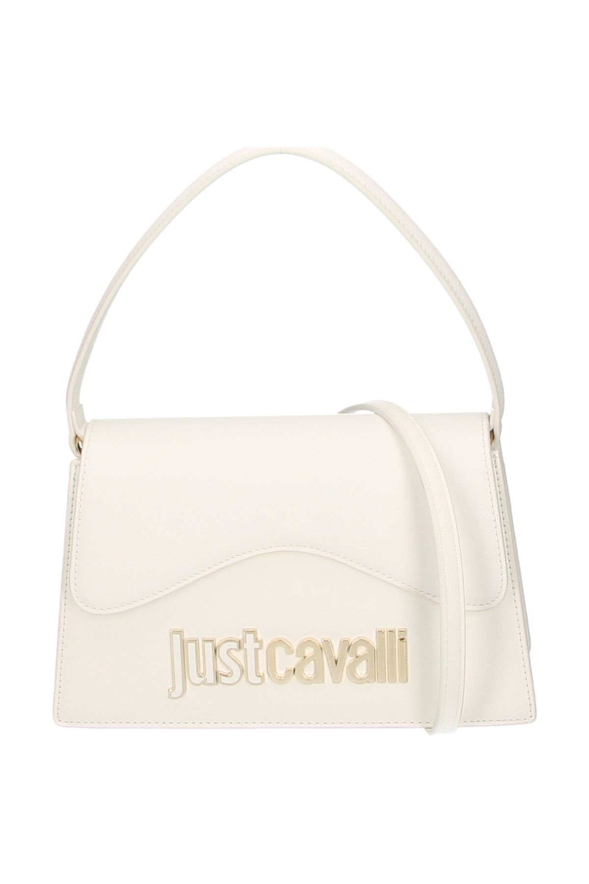 Just Cavalli Kadın Marka Logo Detaylı Çoklu Kart Bölmeli Günlük Beyaz Omuz Çantası 76RA4BB4 ZS766-003