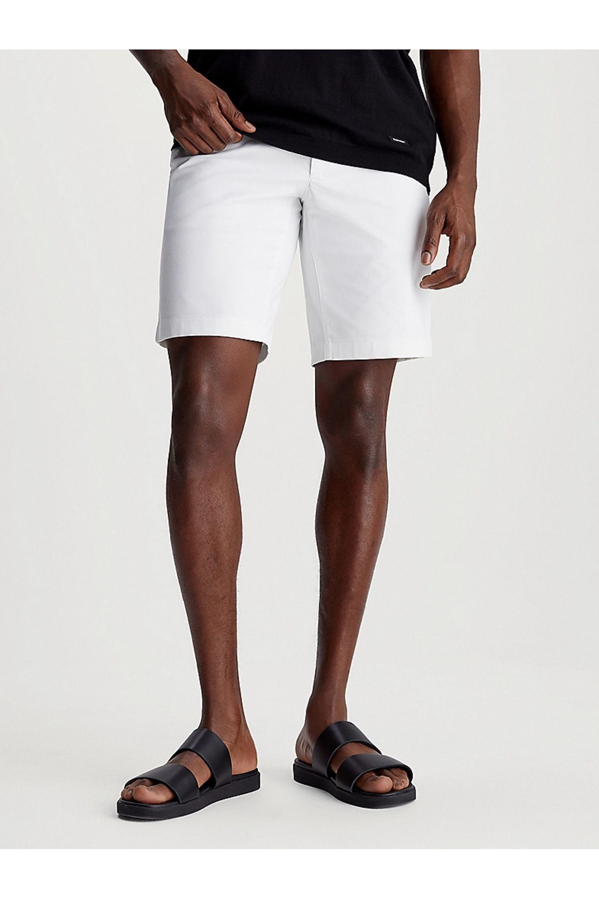 Calvin Klein Erkek Slim Fit Normal Bel Pamuklu Beyaz Şort K10K111788-YAF