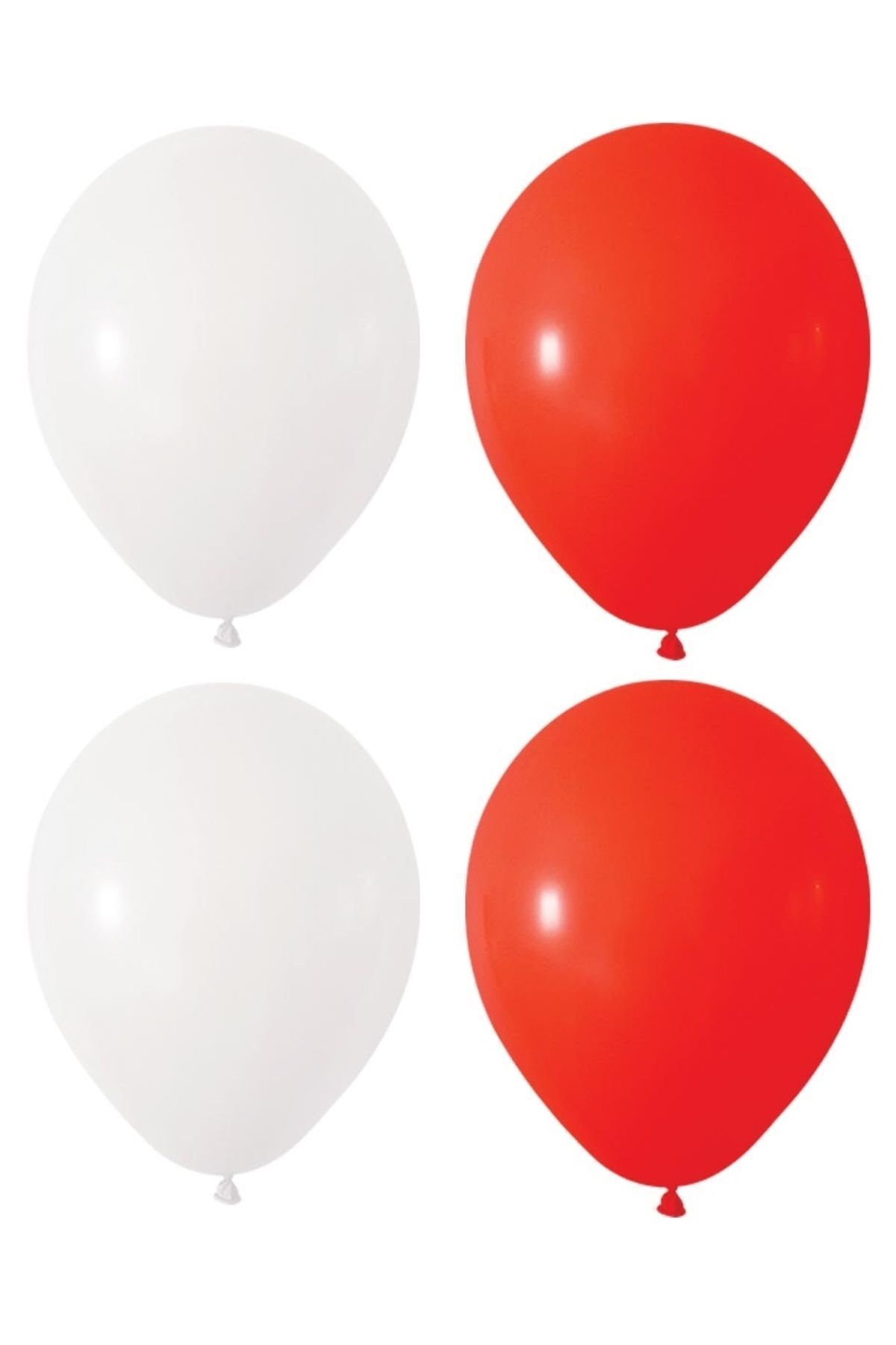 HKNYS Kırmızı Beyaz Renk Pastel Lateks Balon 50 Adet +Balon Zinciri Hediye