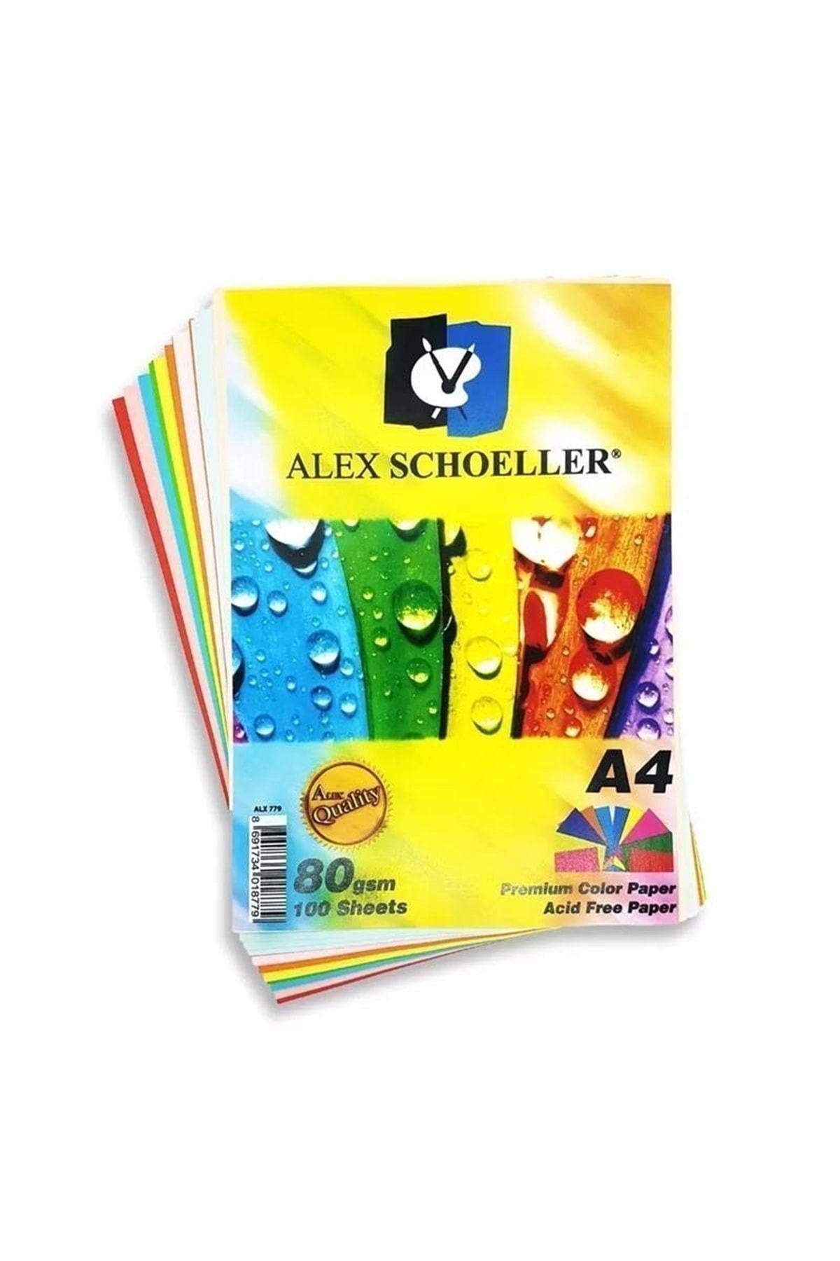 Alex Schoeller Renkli Fotokopi Kağıdı A4 Karışık 10 Renk 100'lü Paket