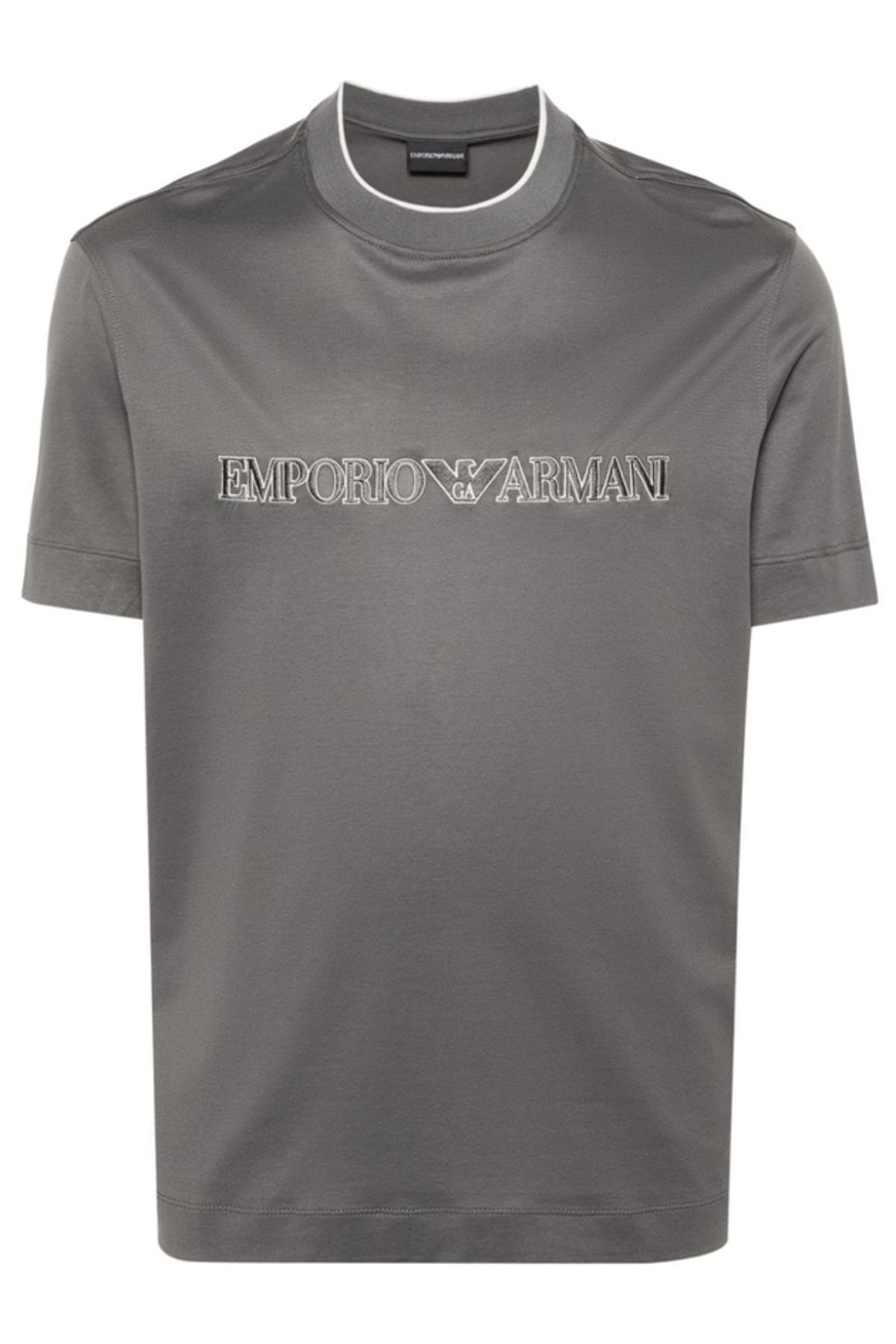 Emporio Armani Erkek Logolu Kısa Kollu Pamuklu Gri T-Shirt 3D1TD4 1JUVZ-06I2