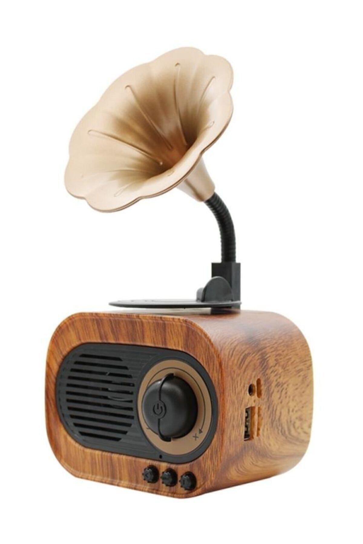 Genel Markalar B5 Nostaljik Mini Radyo Gramofon Bluetooth Hoparlör Fm Usb Sd Yüksek Ses Speaker