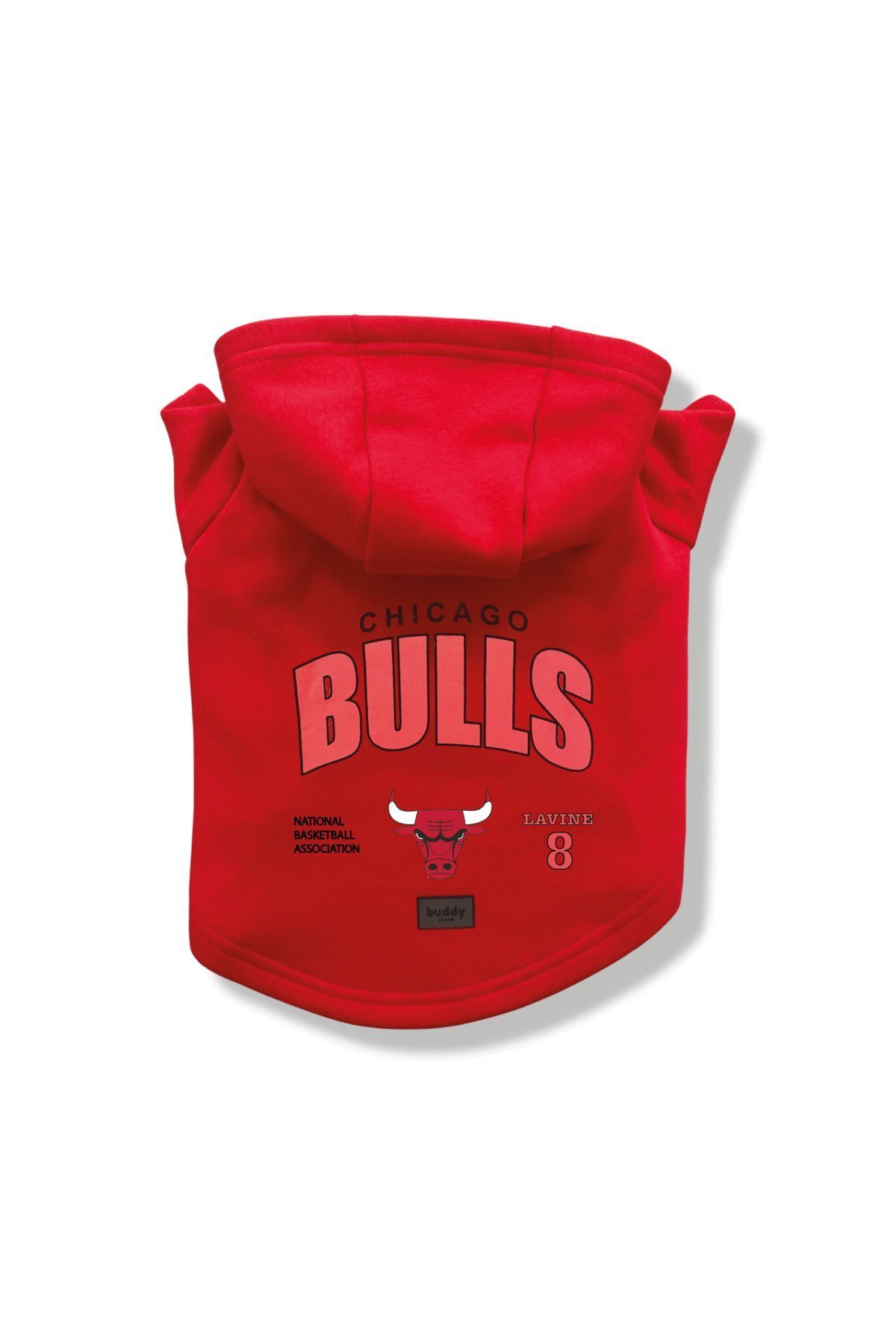 Buddy Store Kedi & Köpek Kıyafeti Sweatshirt - Chicago Bulls Baskılı Kırmızı Sweatshirt