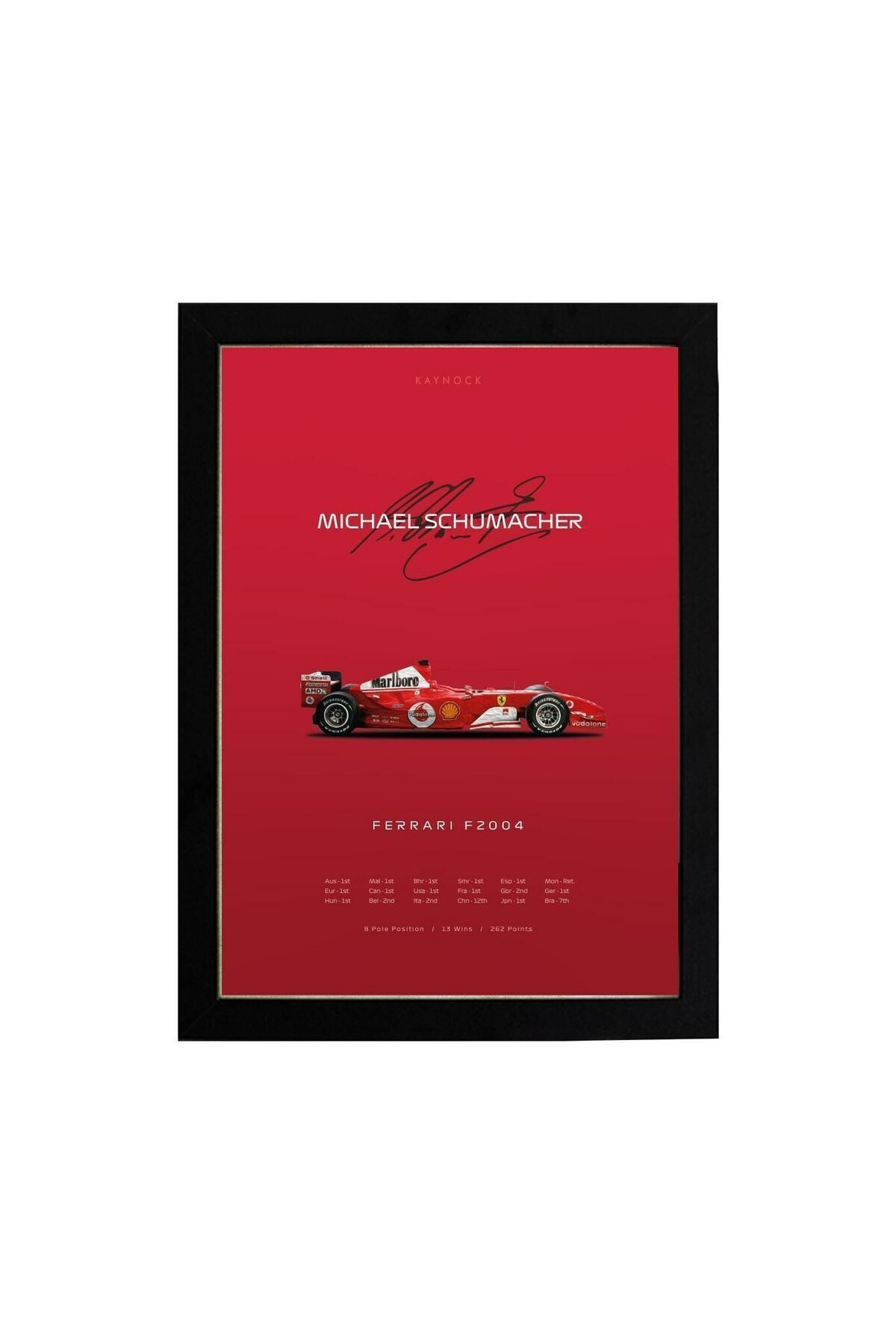 KAYNOCK Michael Schumacher Ferrari F2004 Poster Tablo F1 Ferrari Formula 1 Dijital Tasarım