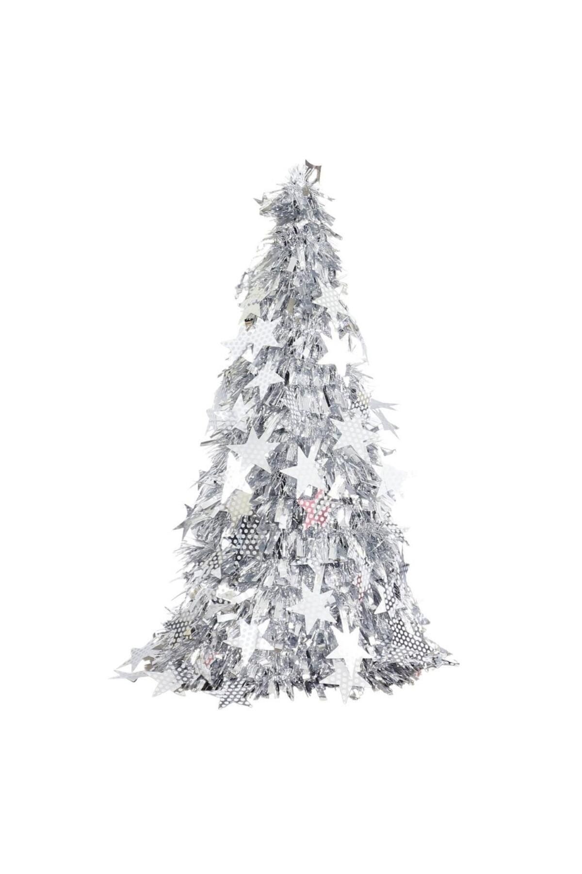 T.Concept Yılbaşı Masa Süsü Yeni Yıl Yapay Noel Ağacı Parlak Gümüş