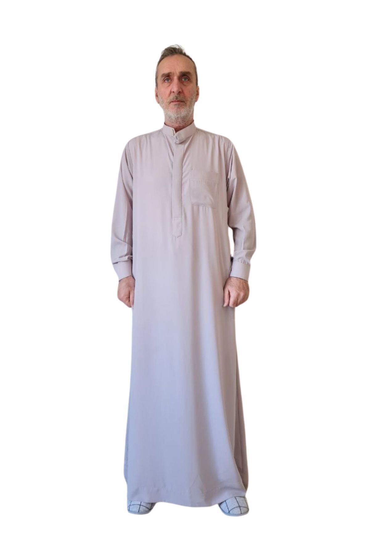 Royal Attire Namaz Cübbesi,Suudi Arabistan Tasarım,ön Düğmeler Gizli Ve Uzun Kollu Düğmeli Cepli,Dishdasha giyim