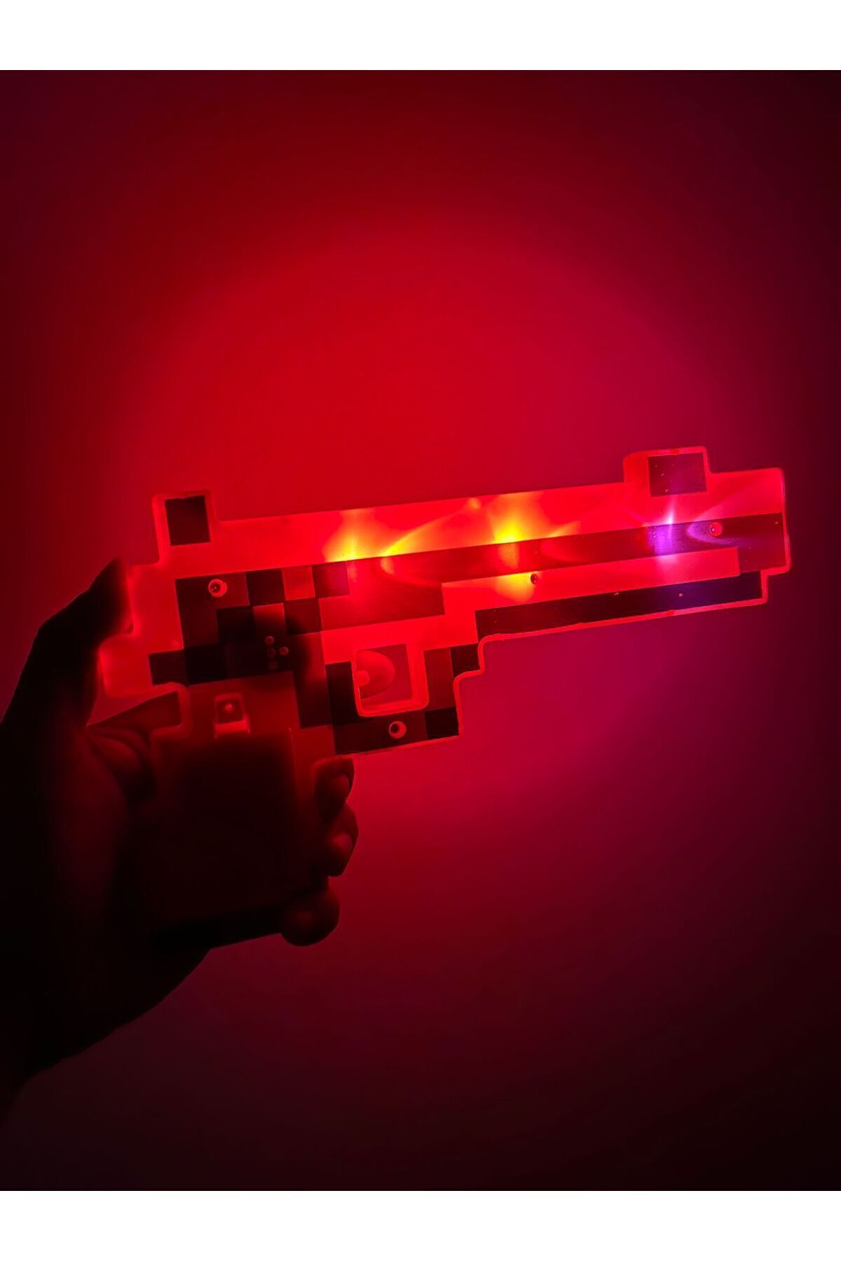 Yuspina Minecraft Aydınlatma Efekli Led'li Sesli Pixel Gun Tabanca