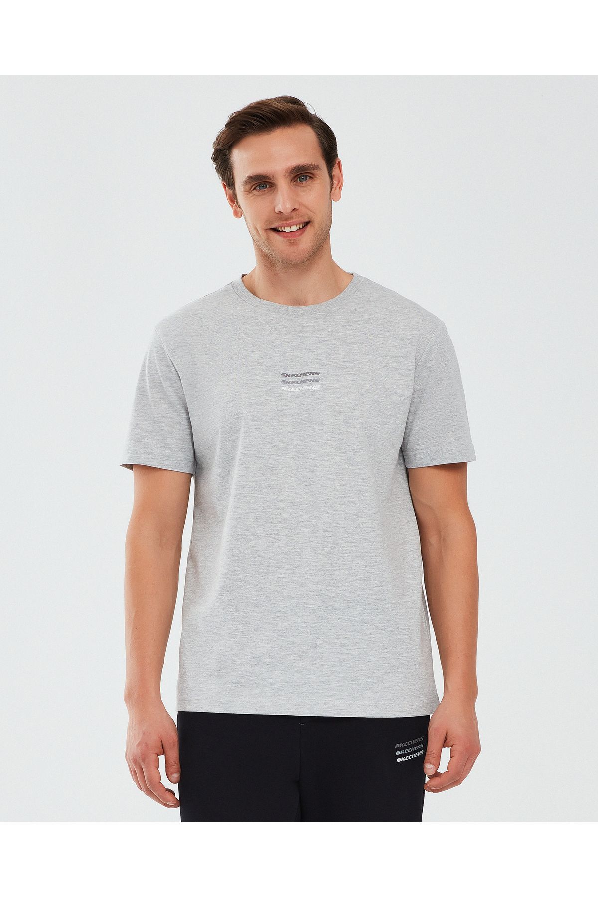 Skechers Essential M Short Sleeve T-shirt Erkek Gri Tshirt S241007-036