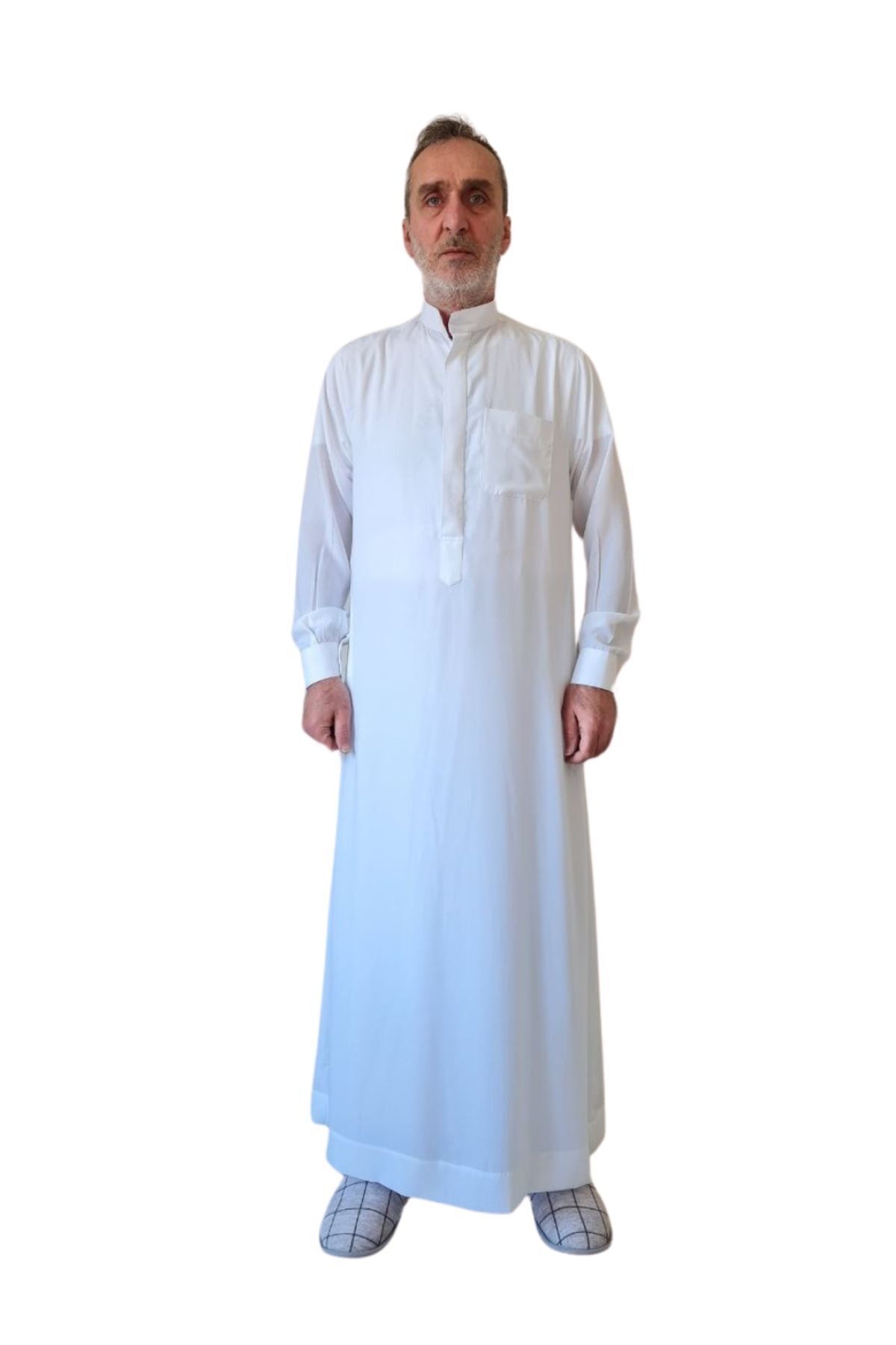 Royal Attire Namaz Cübbesi,Suudi Arabistan Tasarım,Ön Düğmeler Gizli Ve Uzun Kollu Düğmeli Cepli,Dishdasha giyim