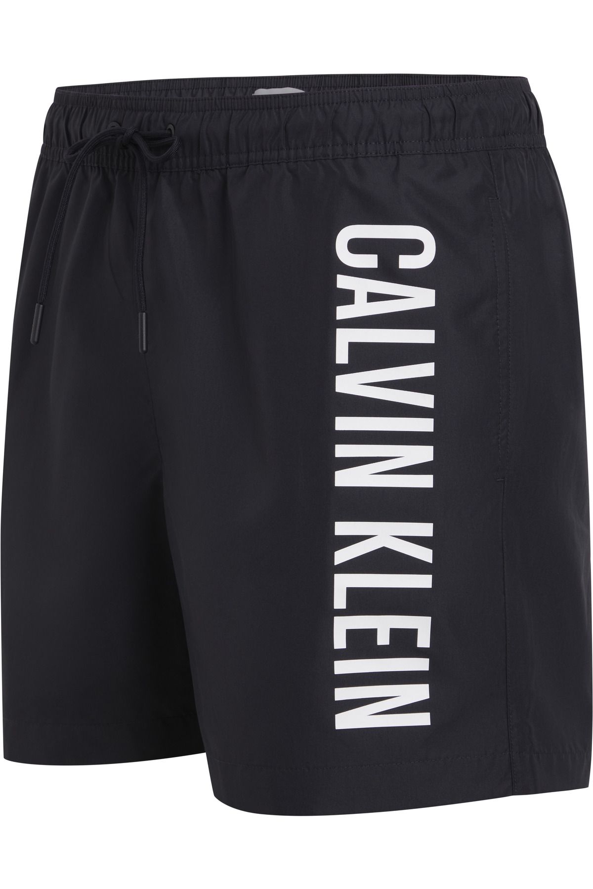 Calvin Klein Erkek Marka Logolu Çabuk Kuruyan Polysterli Plaj Ve Deniz Kullanıma Uygun Siyah Deniz Şortu Km0km01