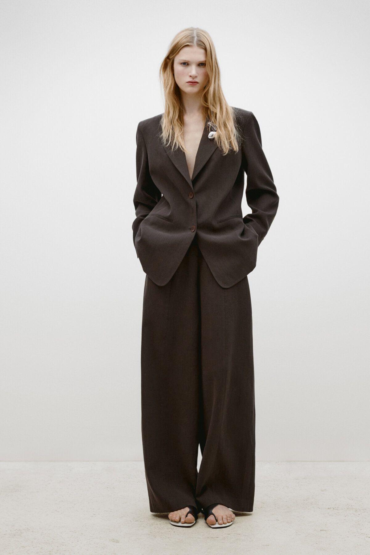 Massimo Dutti Lımıted Edıtıon - Straight Fit Keten Klasik Pantolon