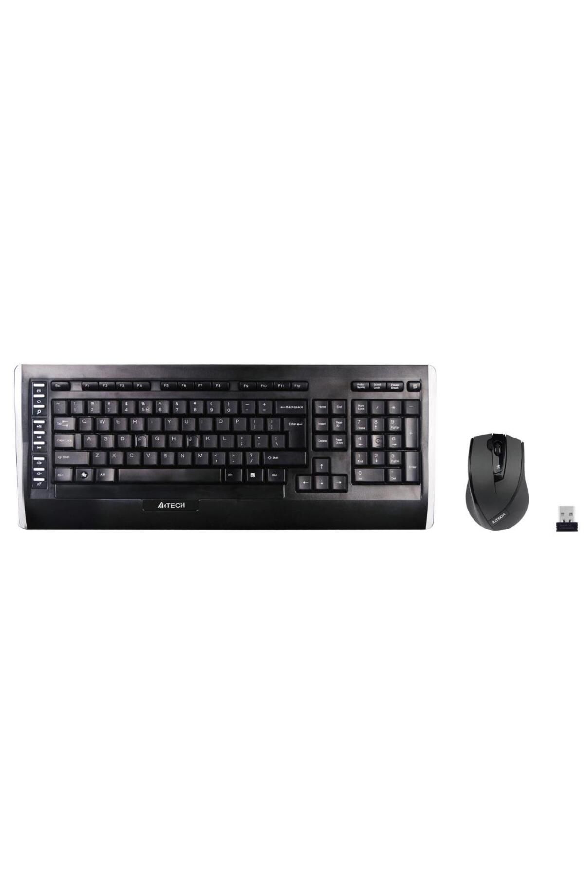 A4 Tech 9300f Kablosuz Qklavye-mouse Set,siyah,gri