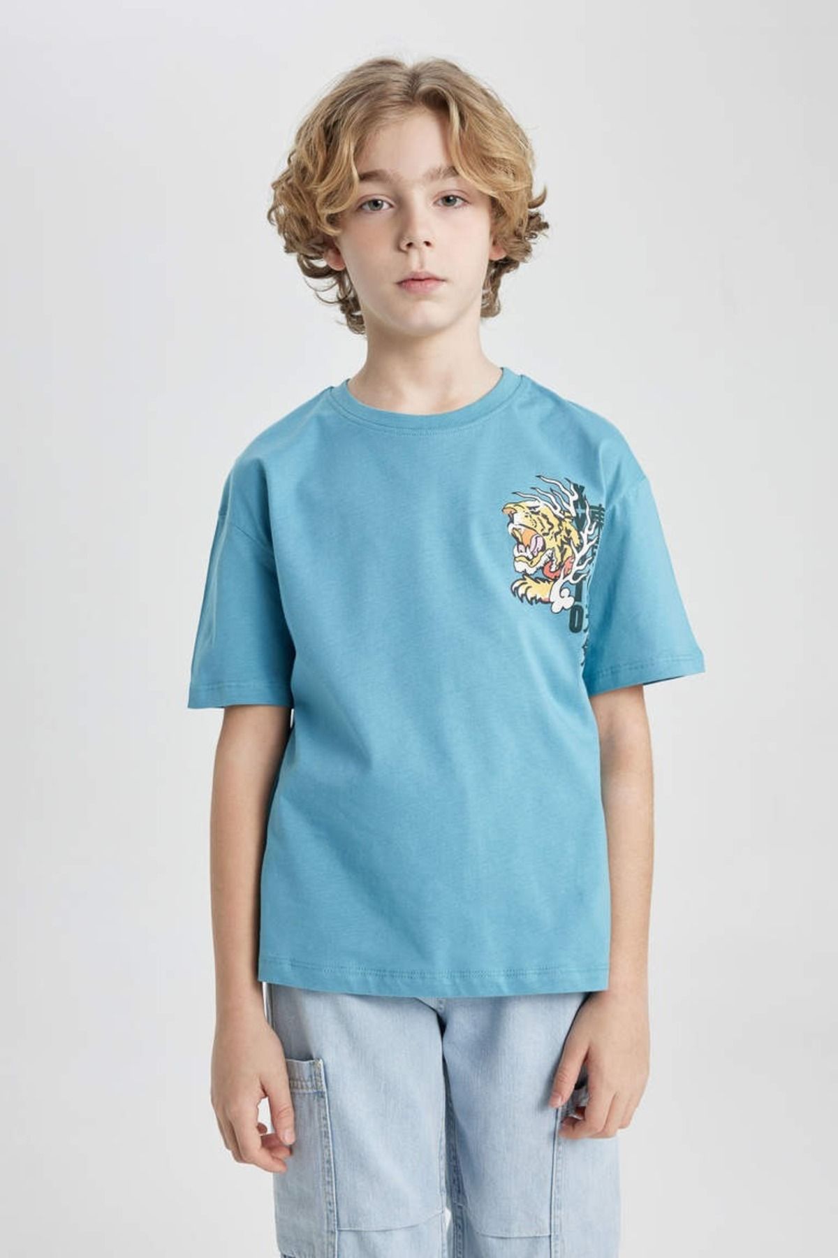 Defacto Erkek Çocuk T-shirt C3171a8/tr127 Turquoıse