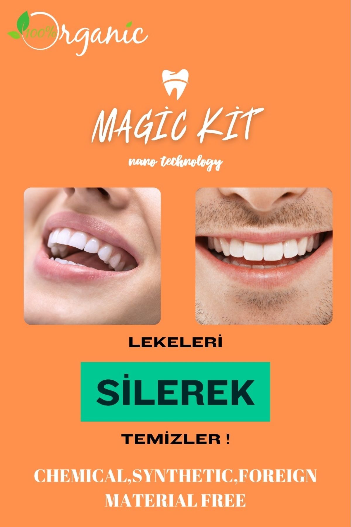 Magic Kit Diş Leke Silgisi Anında Beyazlık Diş Beyazlatıcı Kit Beyazlatma Süngeri Plak Karşıtı