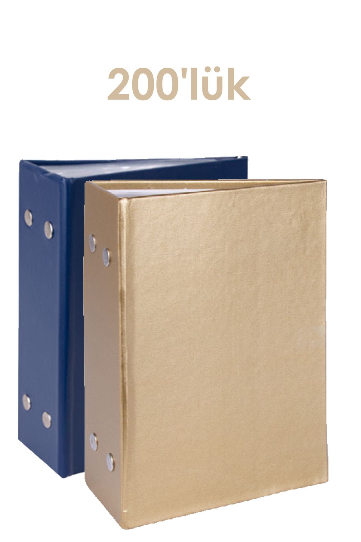 Relavant 2'li Fotoğraf Albümü 200 Fotoğraflık 10x15cm Foto Albümü Desenli Gold & Lacivert