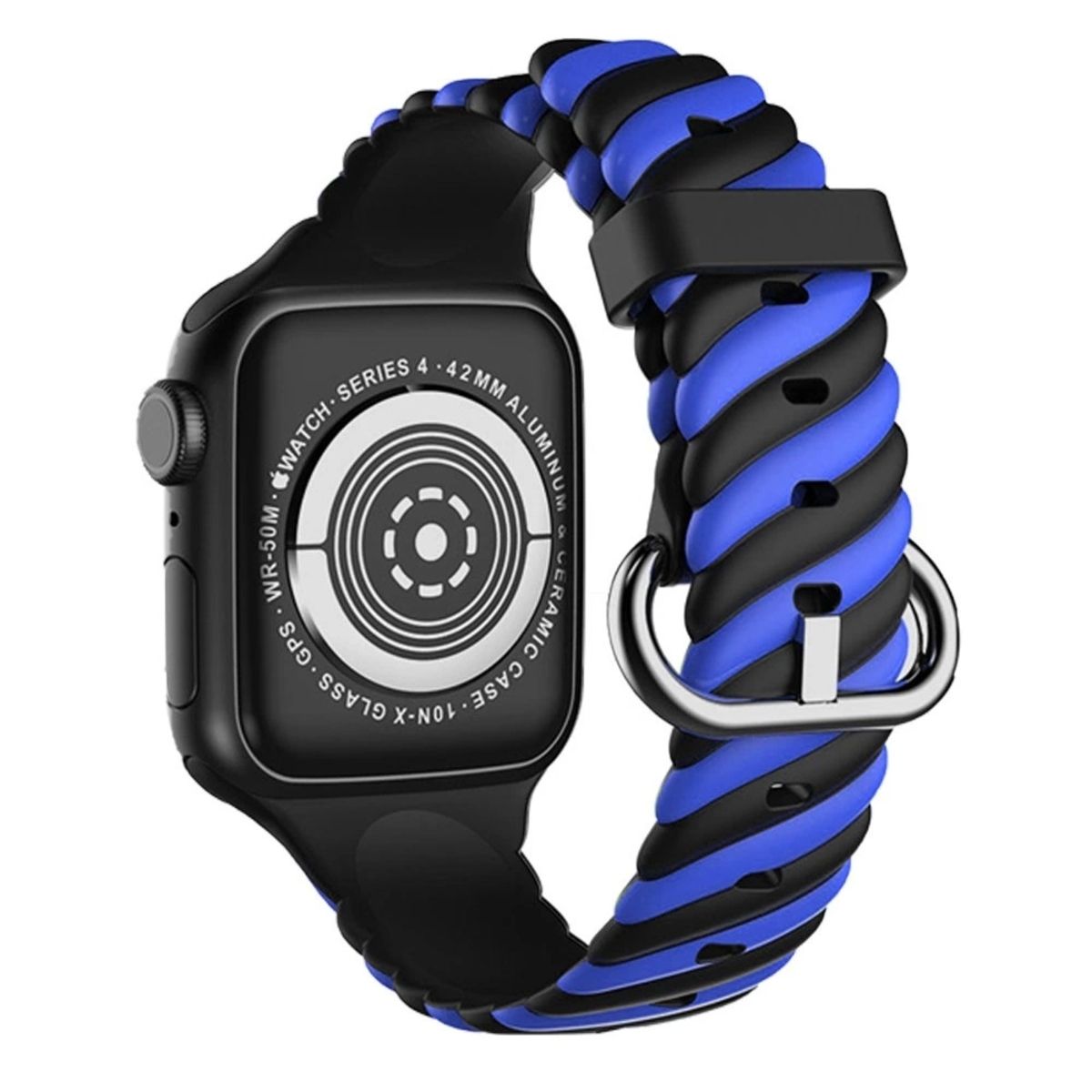 Lisinya Apple Watch 41mm Çizgili Kordon - Ürün Rengi : Siyah-Yeşil - Lisinya