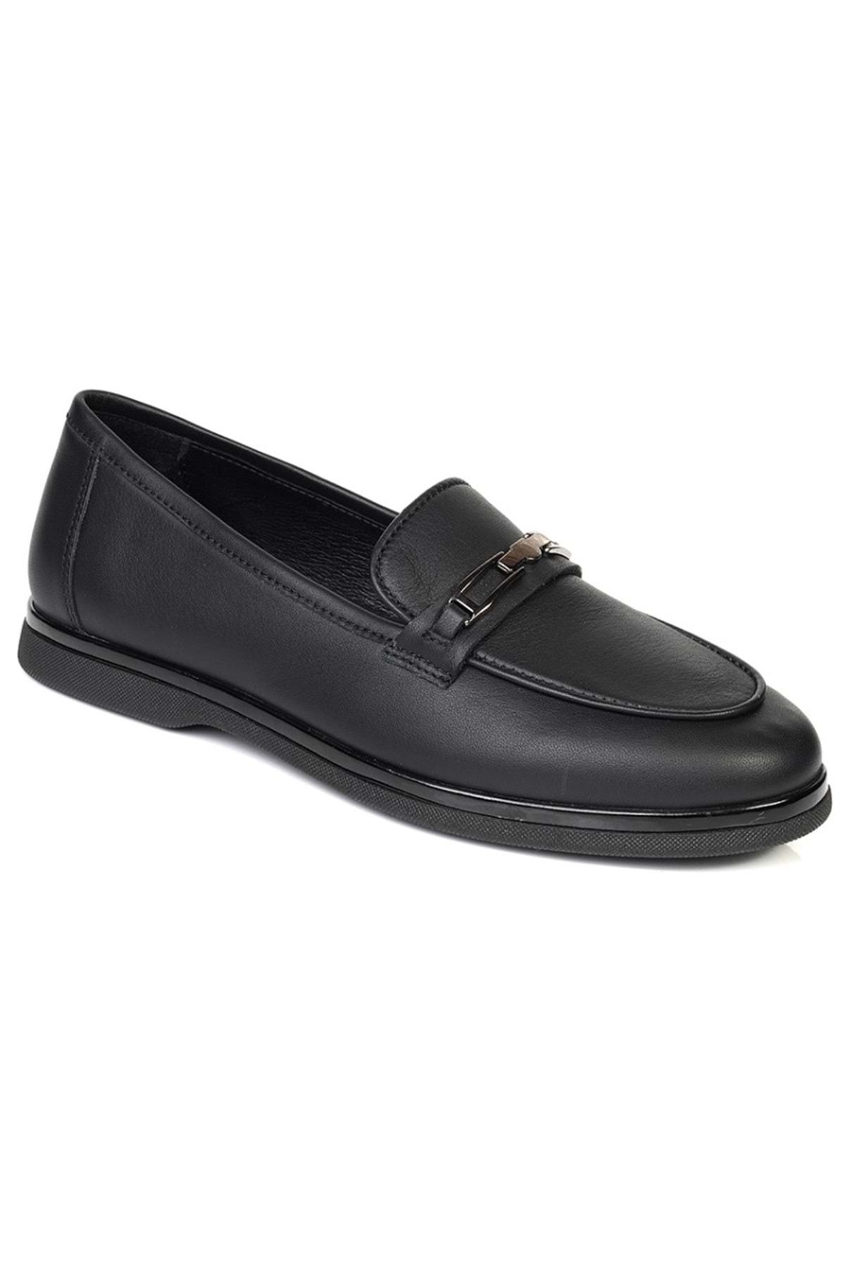 Greyder 33650 Zn Deri Comfort Casual Kadın Ayakkabı Siyah
