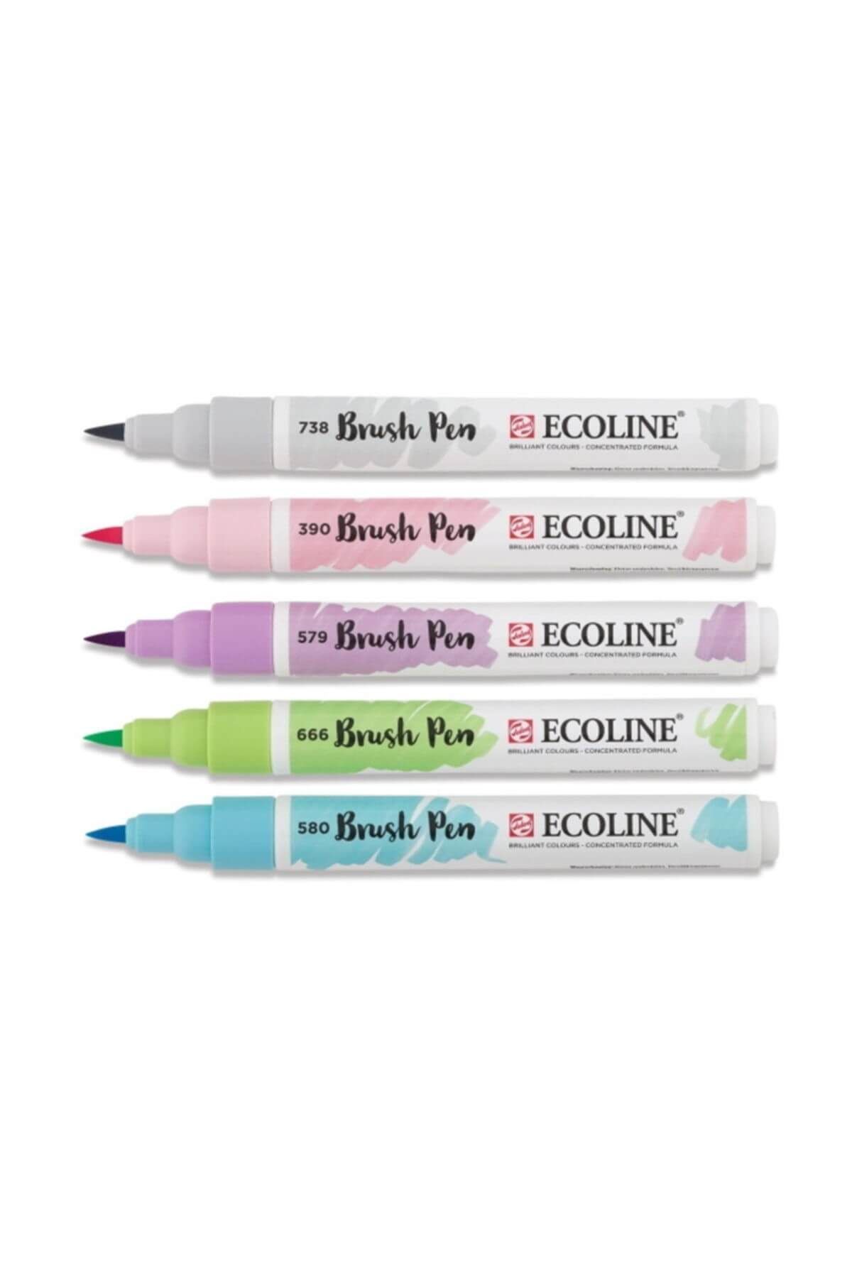 Talens Ecoline Brush Pen Fırça Uçlu Kalem 5 Renk Set PASTEL