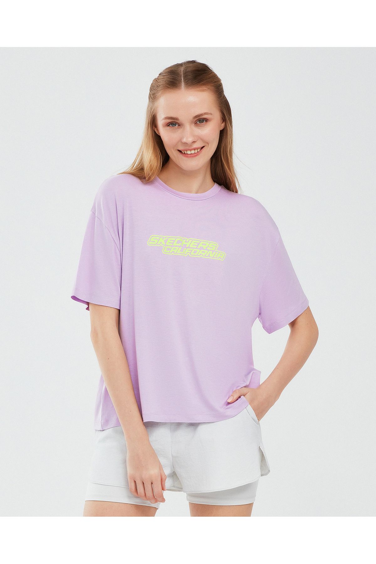 Skechers Graphic T-shirt W Short Sleeve Kadın Lila Tshirt S241102-505