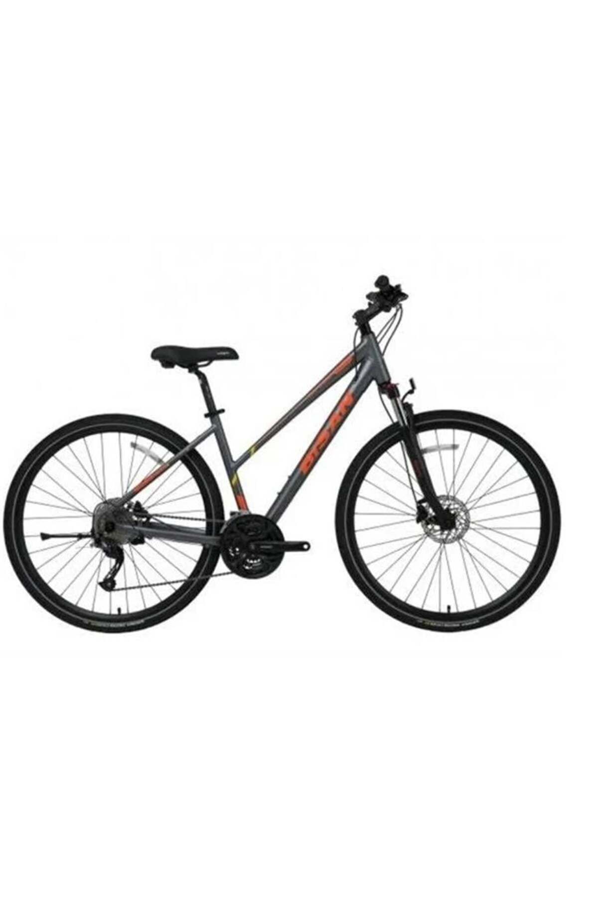 Bisan Trx 8300 Kadın Şehir Bisikleti 45cm Md 28 Jant 24 Vites Tourney Metalik Gri Turuncu