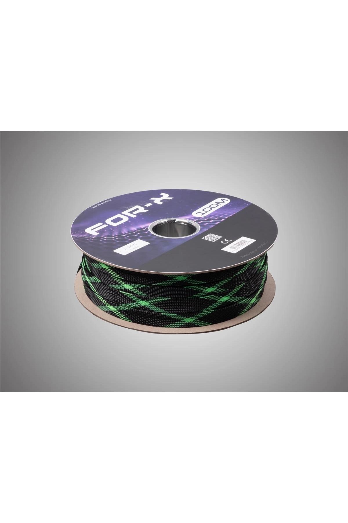 For-X Kablo Çorabı 20mm - 20mm Yeşil Siyah Amfi Kablo Toplayıcı - 1 Metre