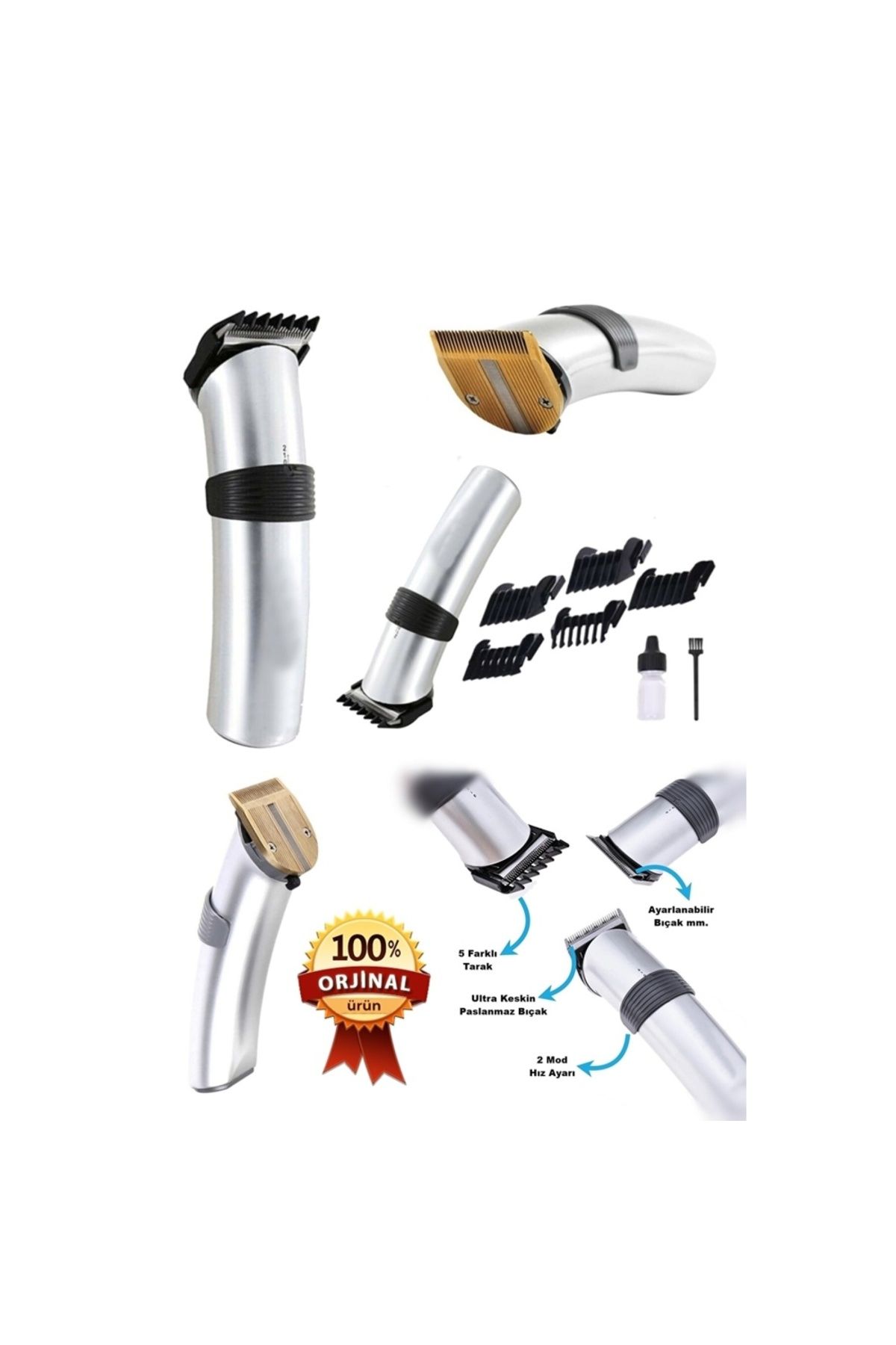 Skygo 609 Profesyonel Şarjlı Saç Sakal Kesme Tıraş Makinesi Erkek Tıraş Makine Seti