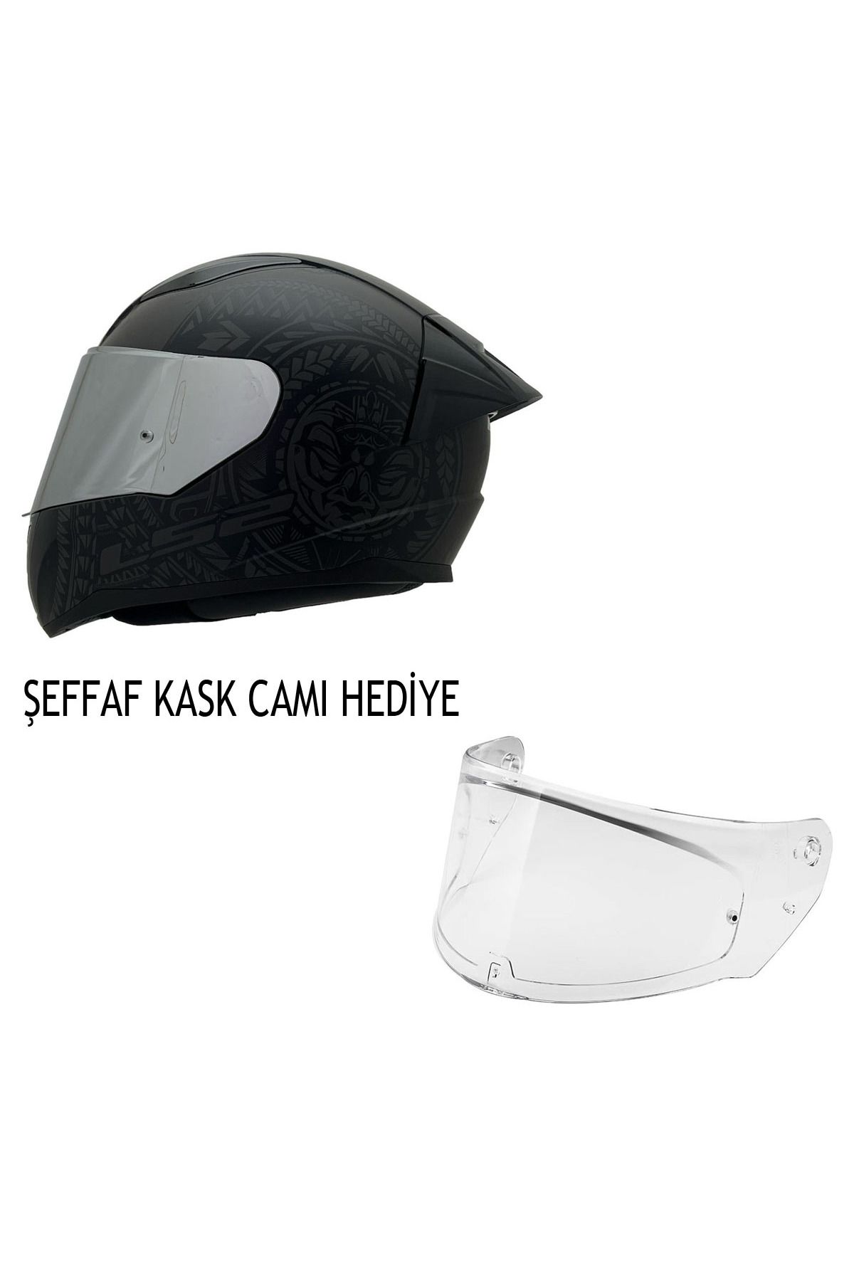 LS2 RAPID 2 TAKAROA MAT SİYAH KASK ŞEFFAF KASK CAMI HEDİYELİ