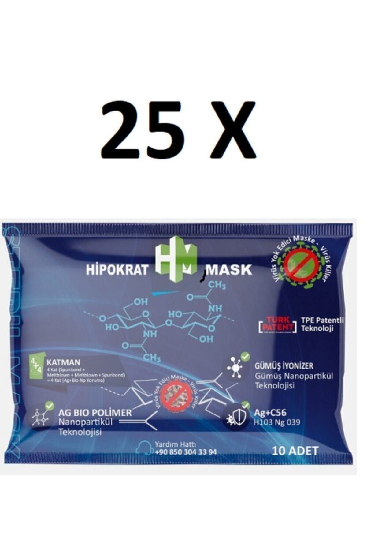 HİPOKRAT MASK 4+4 Katmanlı Cerrahi Maske E 250'li