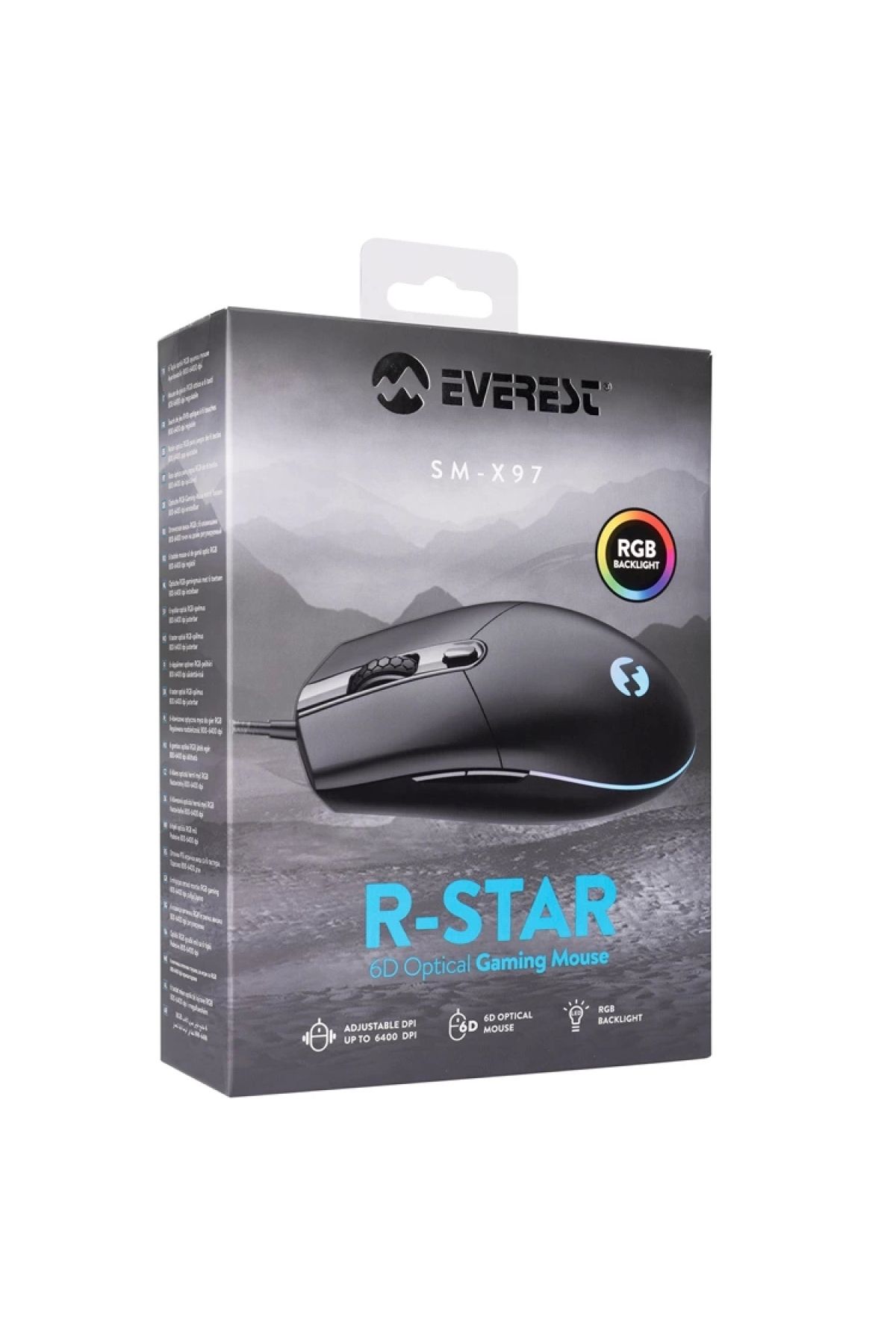 Everest Sm-x97 R-star Usb 5 Tuşlu Rgb Işıklı 6400dpi Gaming Oyuncu Mouse