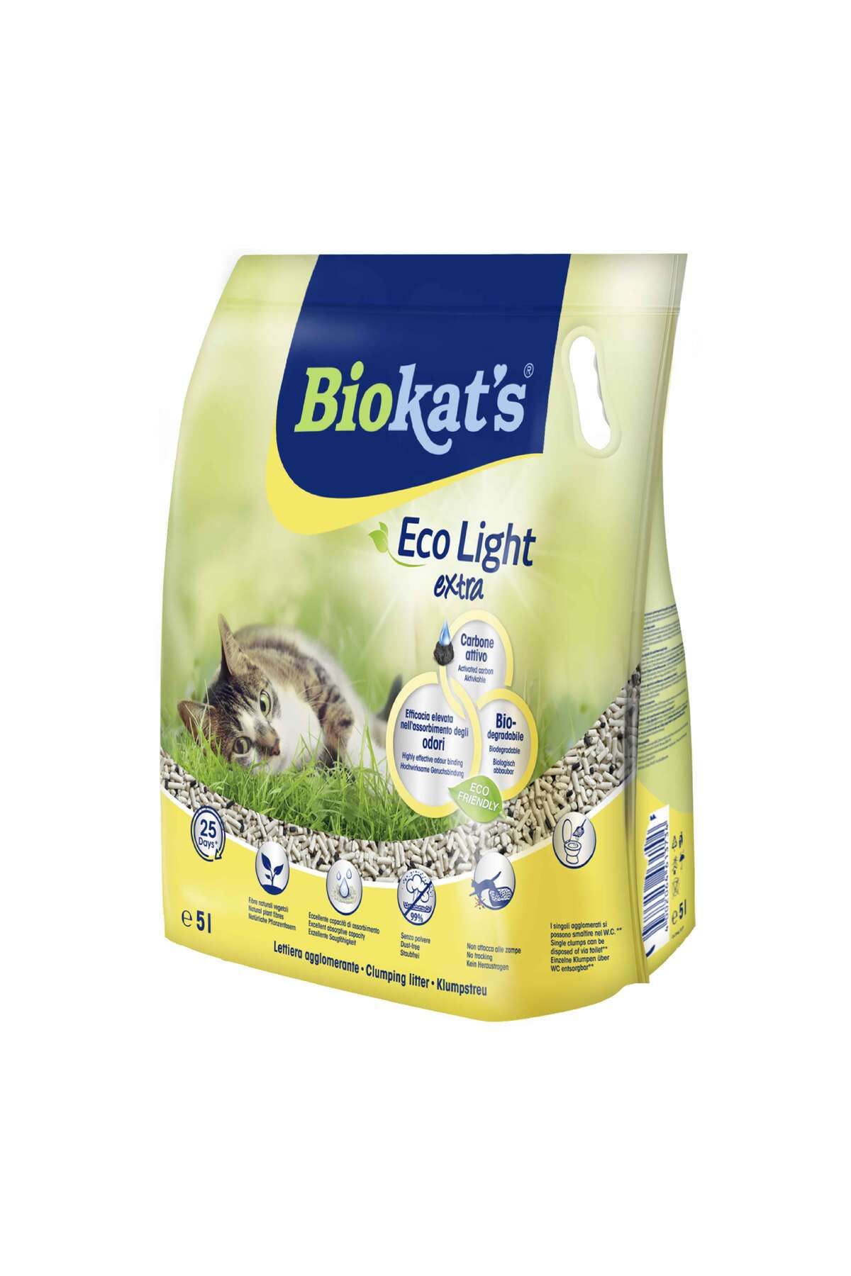 Biokat's Pelet Eco Light Extra Aktif Karbonlu Kedi Kumu 5 Lt