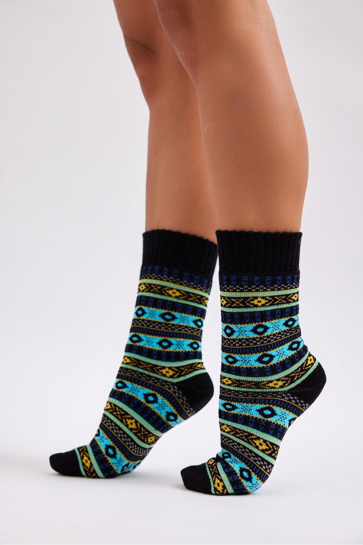 Katia & Bony Kalın Kışlık Desenli Çorap Siyah