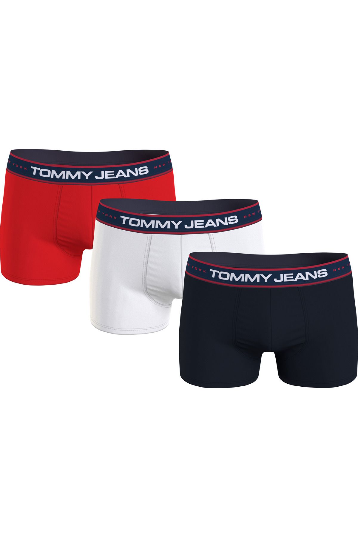 Tommy Hilfiger Erkek Marka Logolu Elastik Bantlı Günlük Kullanıma Uygun Kırmızı-beyaz-lacivert Boxer Um0um02968-0we