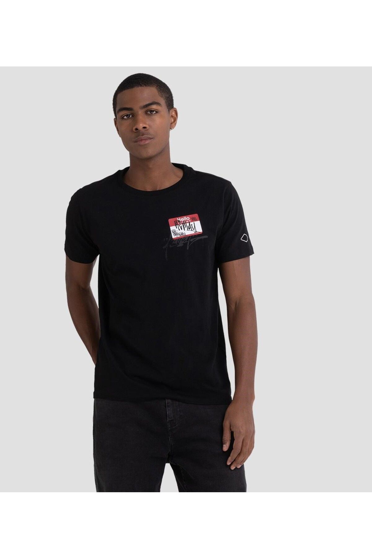 Replay Erkek Siyah Baskılı T-shirt