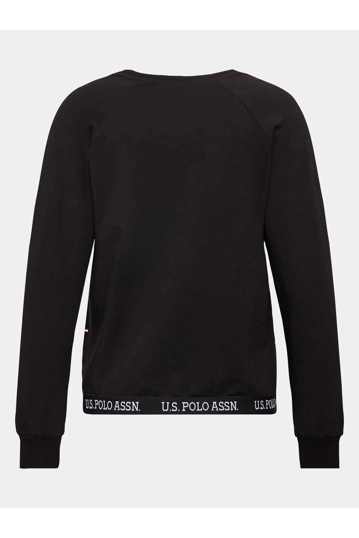 U.S. Polo Assn. Kadın Siyah Pamuklu 2 İplik Sweatshirt