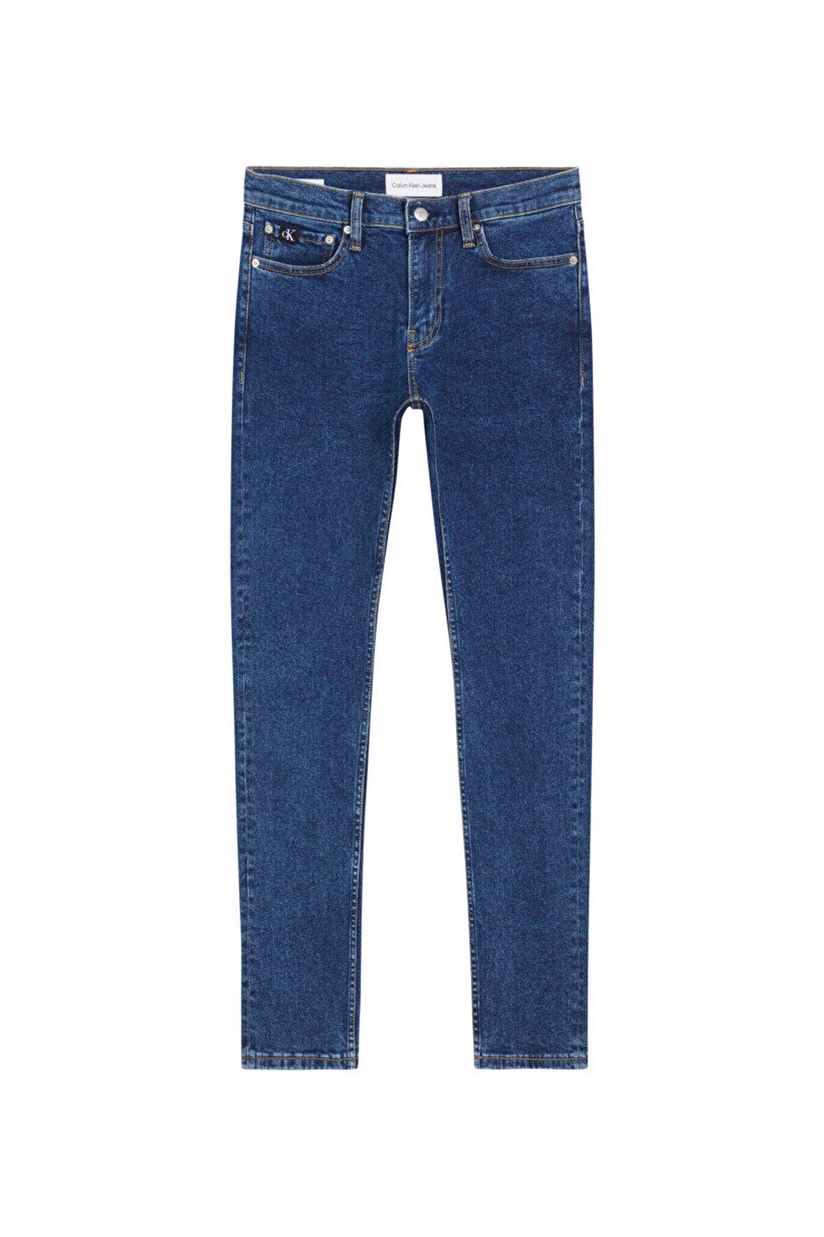 Calvin Klein Erkek Pamuklu Normal Bel 5 Cepli Düğmeli Mavi Jeans J30J324194-1BJ