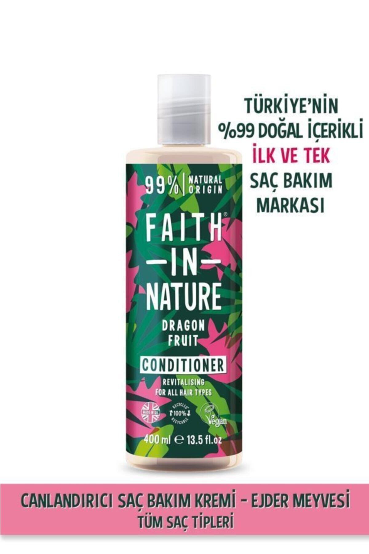 Faith In Nature %99 Doğal Canlandırıcı Saç Bakım Kremi Ejder Meyvesi Tüm Saç Tipleri İçin