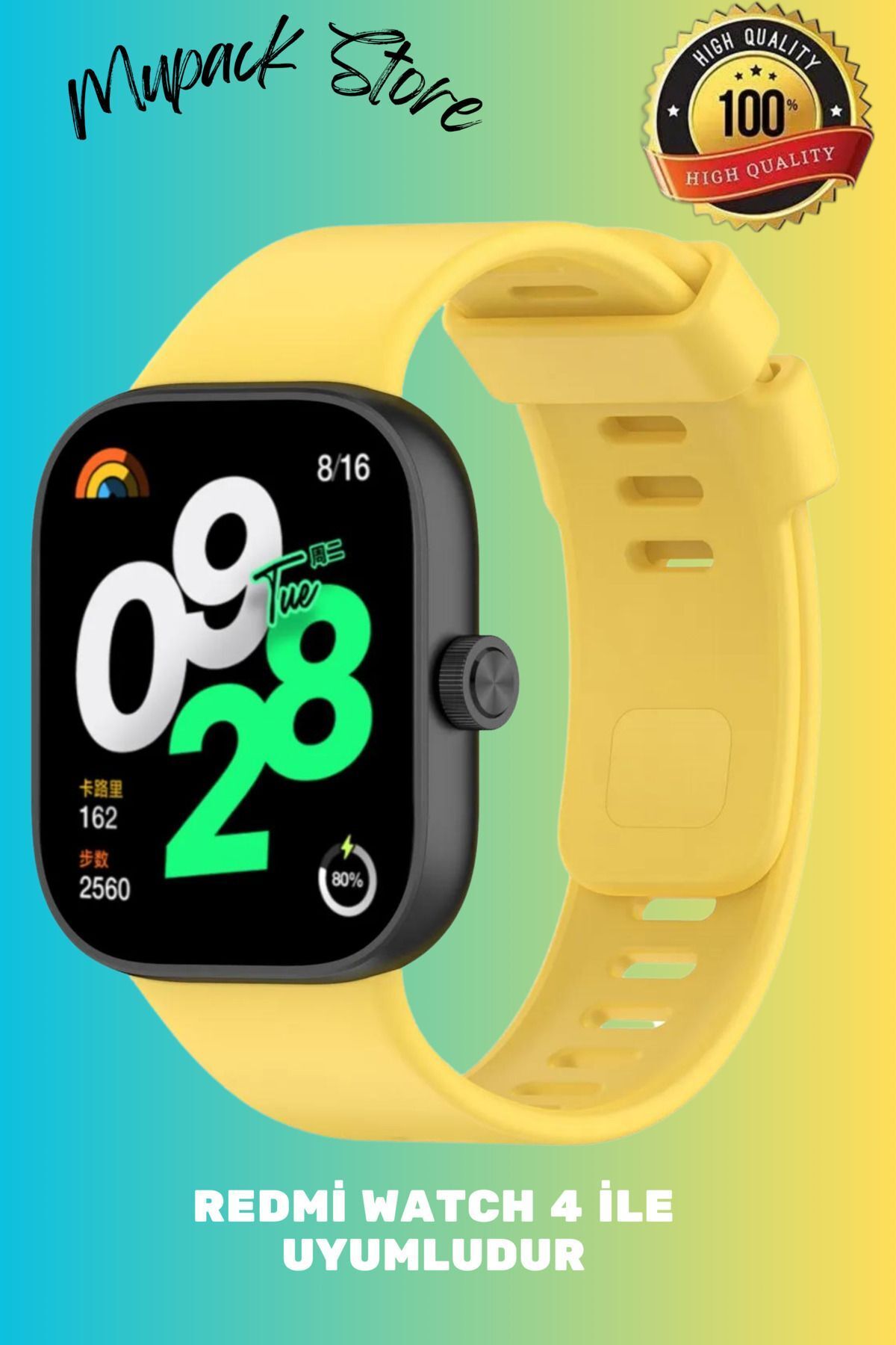 AQUA AKSESUAR Xiaomi Redmi Watch 4 Uyumlu Yüksek Kalite Yumuşak Silikon Tam Uyumlu Kordon Kayış