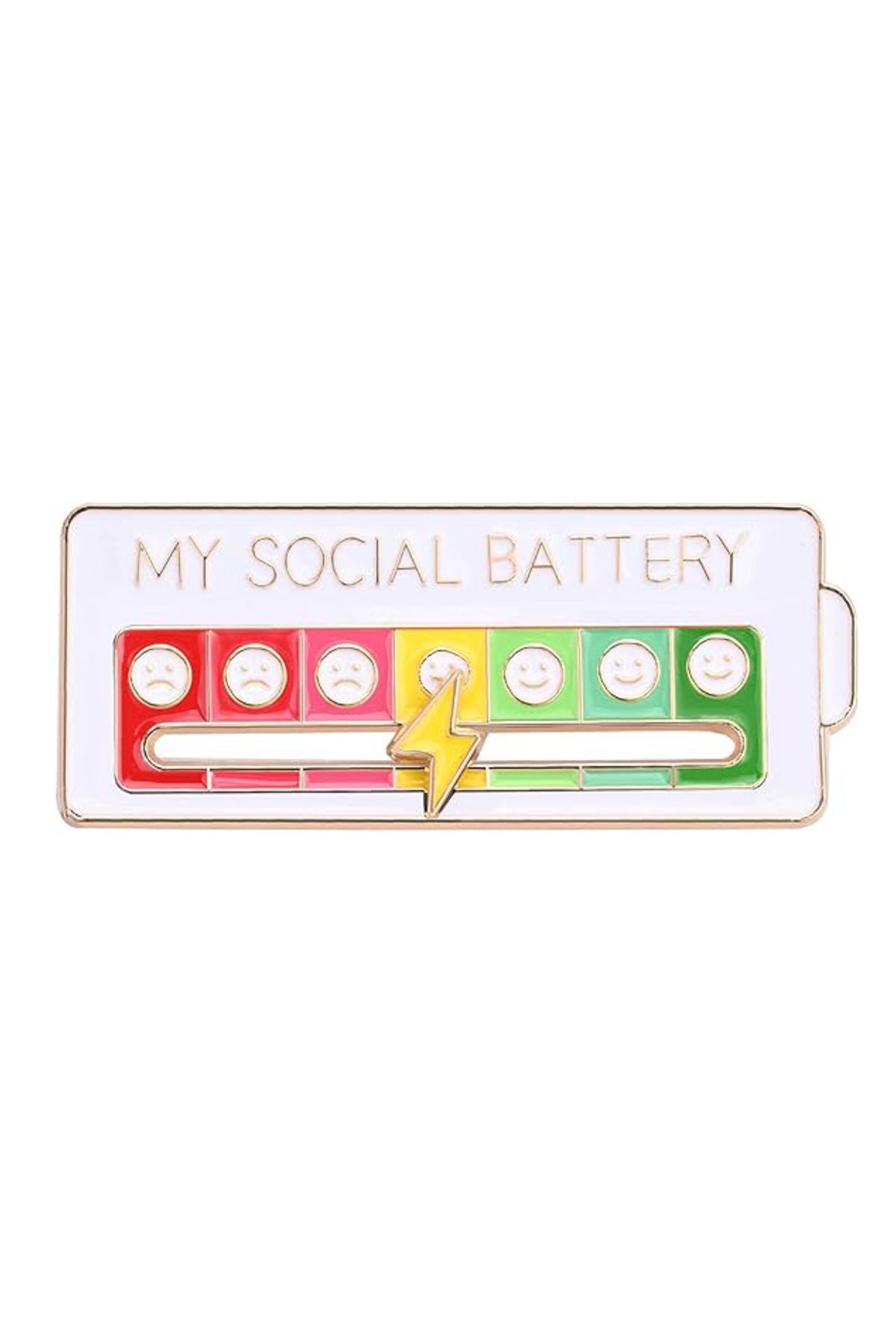 Spelt My Social Battery Hareketli Rozet Pin Broş