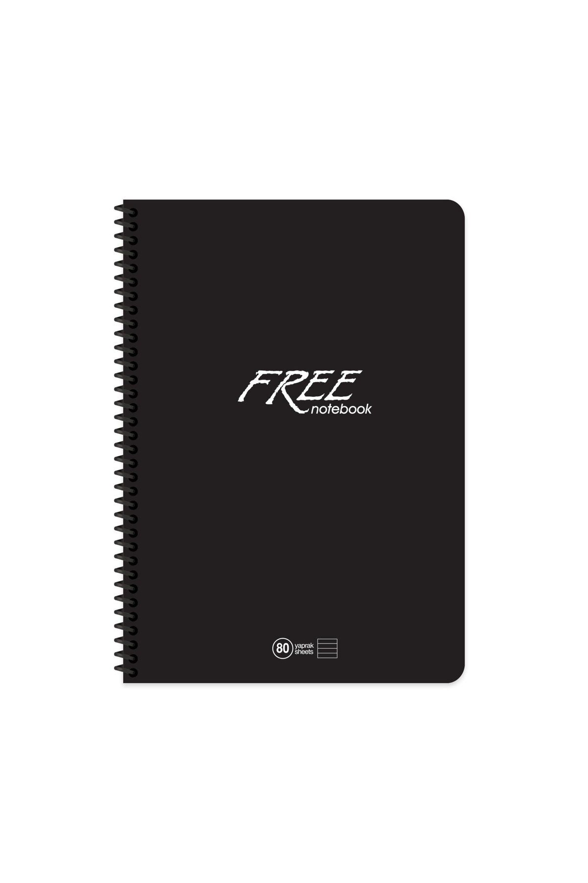 Keskin Color Keskin Color Free Spiralli Siyah Plastik Kapak 100 Yaprak A4 Kareli Defter