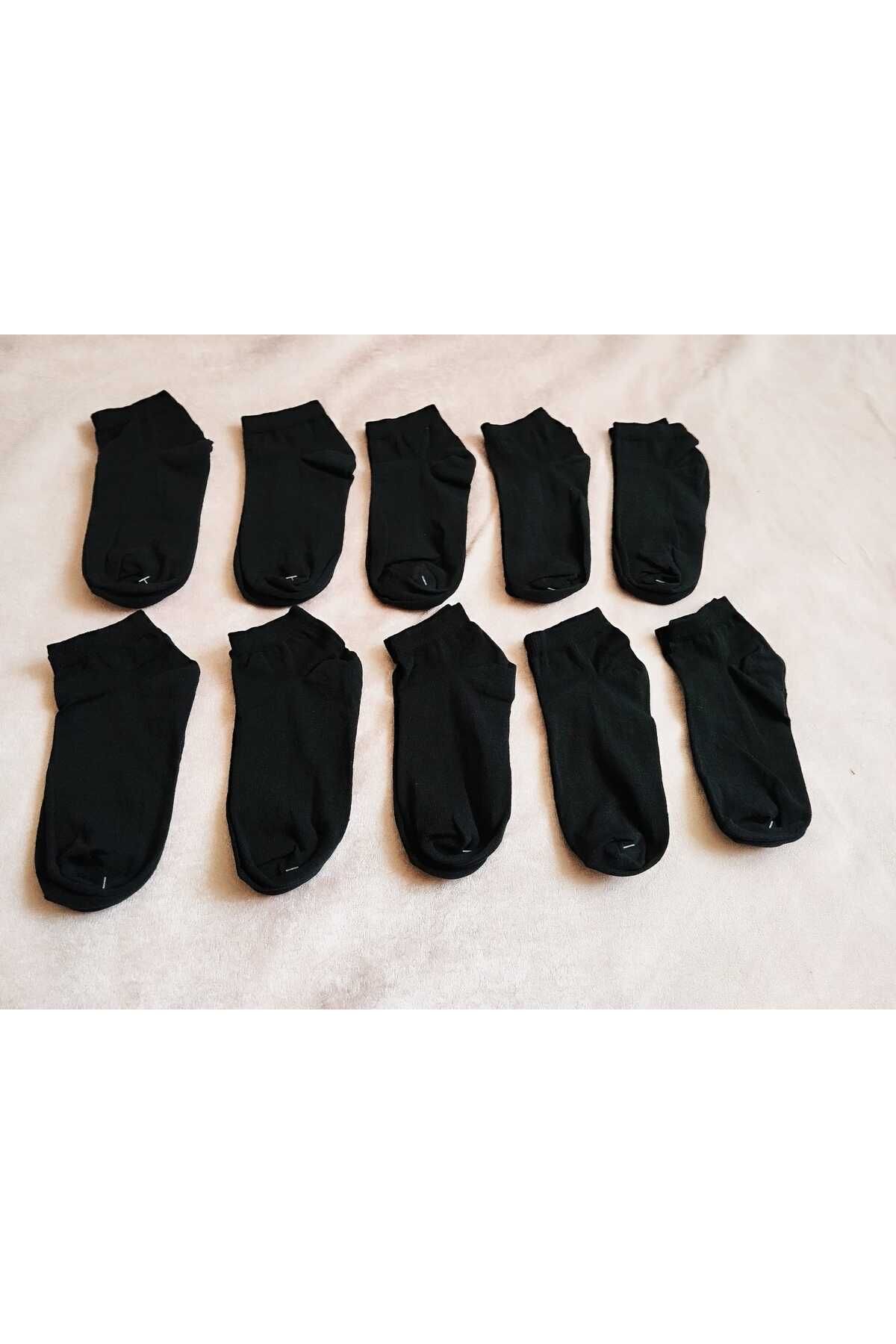 Efem 10'Lu Pamuklu Siyah Patik Çorap