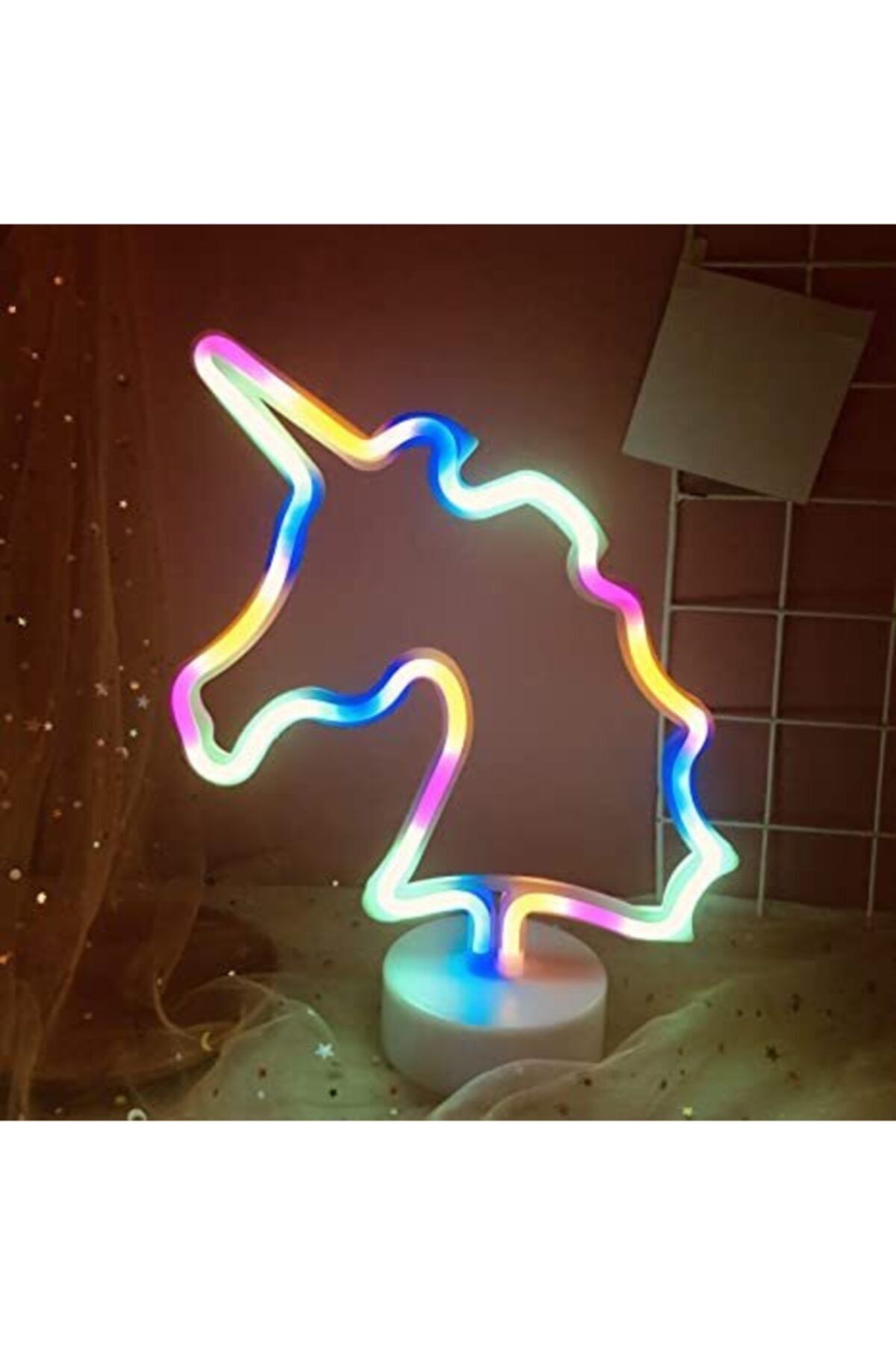 DogusDeco Unicorn Neon Led Işıklı Dekoratif Masa Gece Lambası
